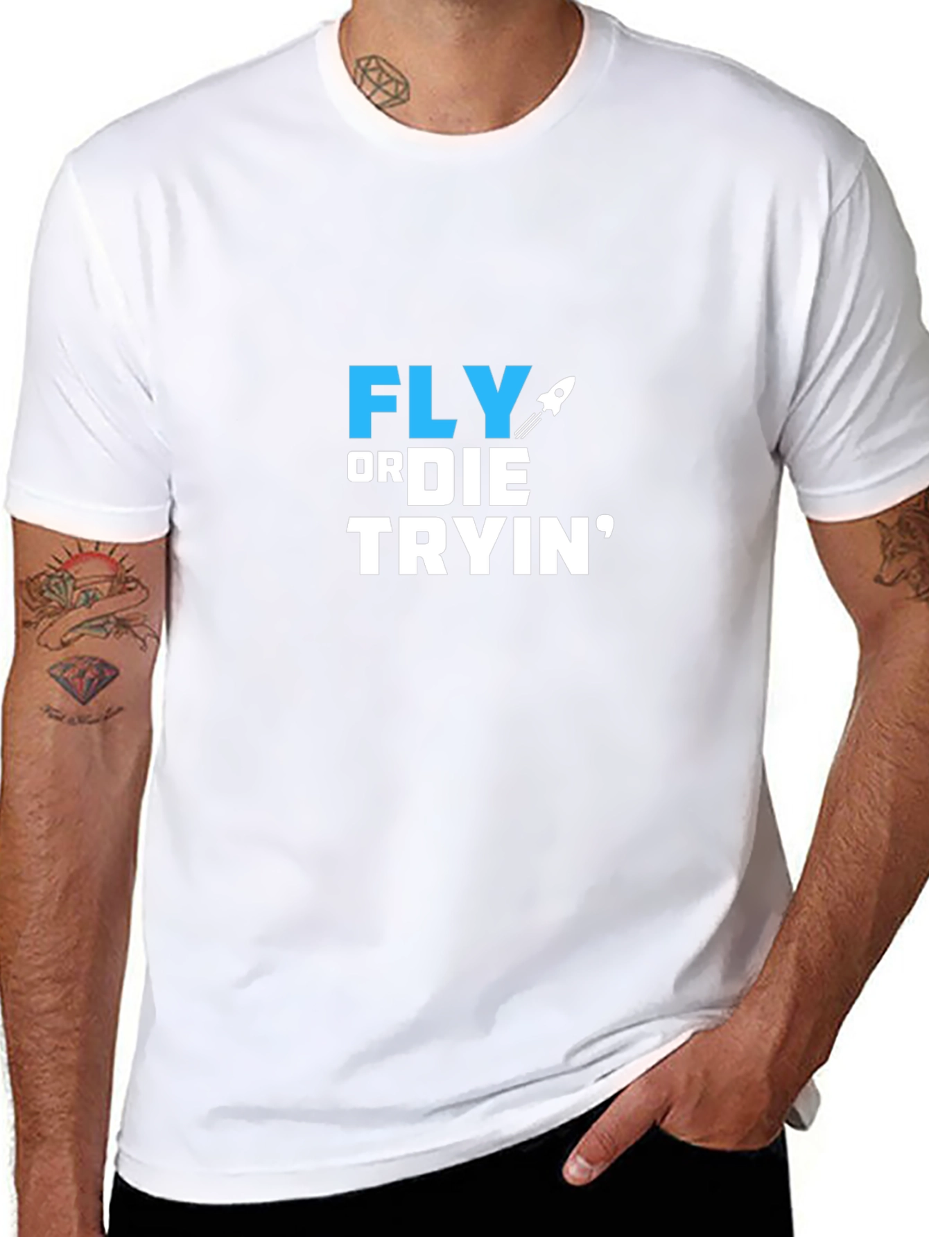 Black Fly or Die Tryin' Graphic T-Shirt view 8