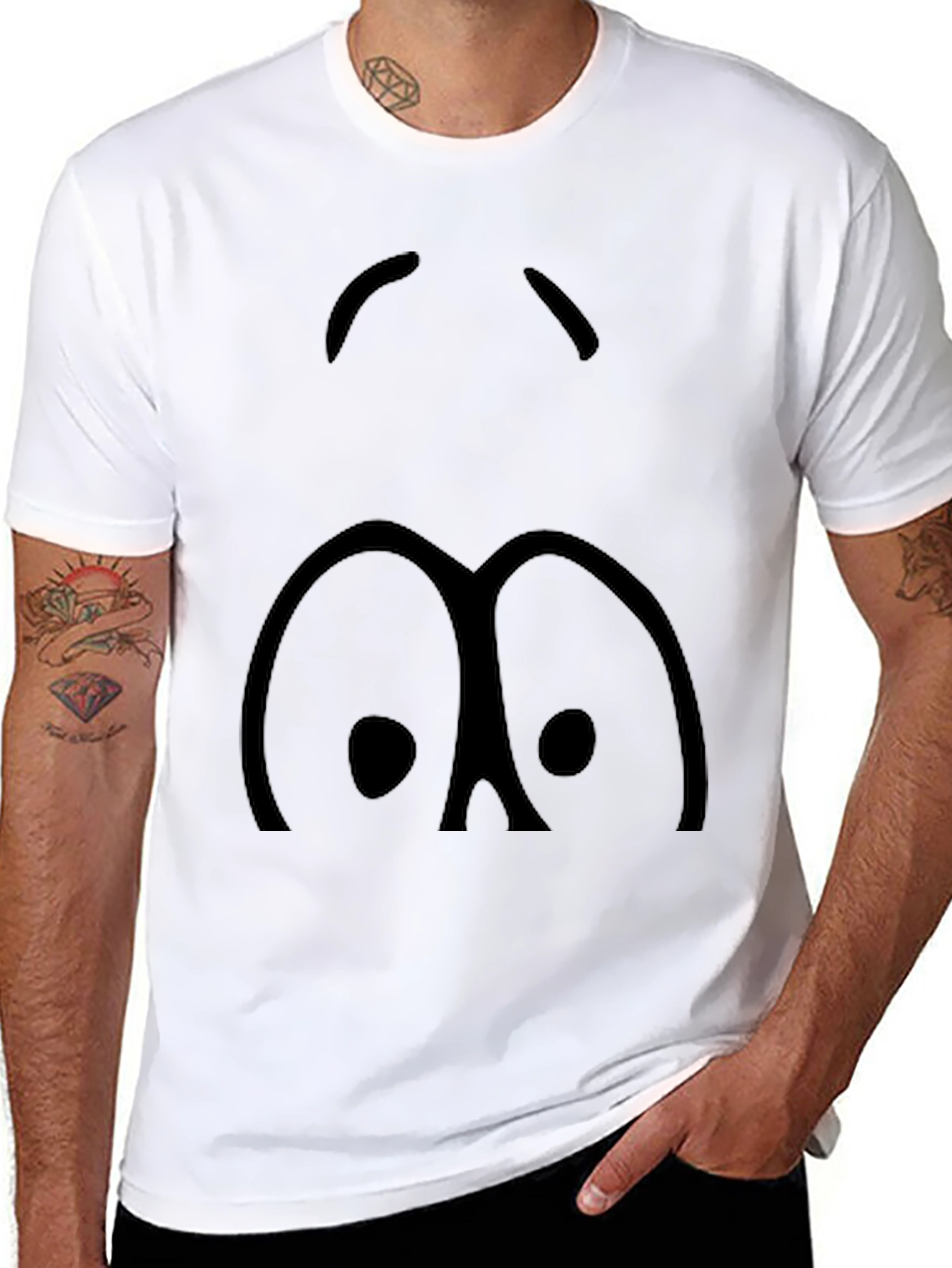Black Googly Eyes Graphic T-Shirt - Black view 8