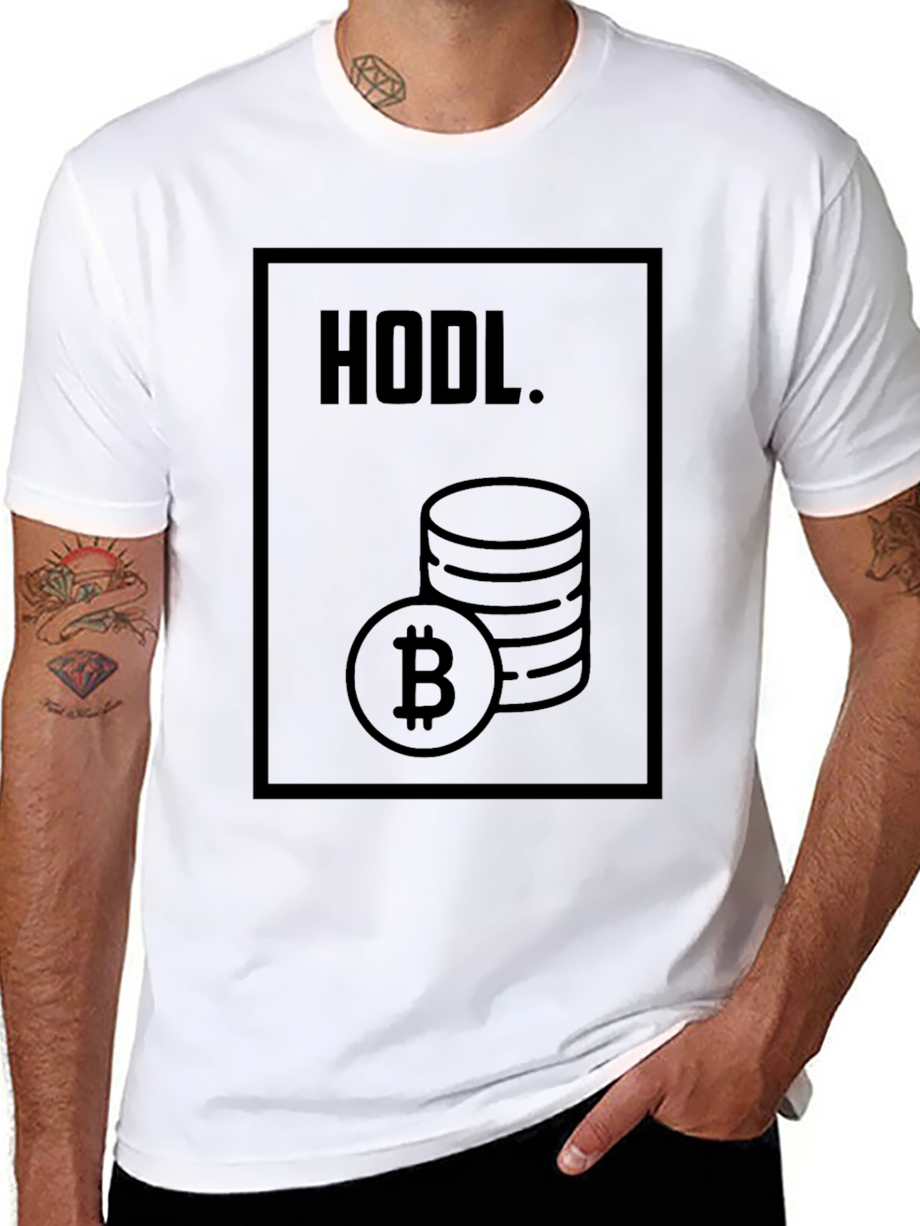 Black HODL Bitcoin Crypto T-Shirt - Black view 8