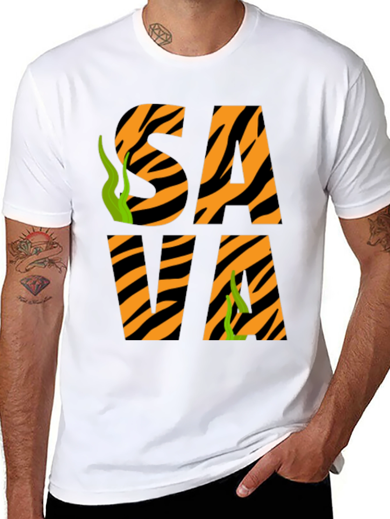 Black Sava Tiger Stripe T-Shirt view 8