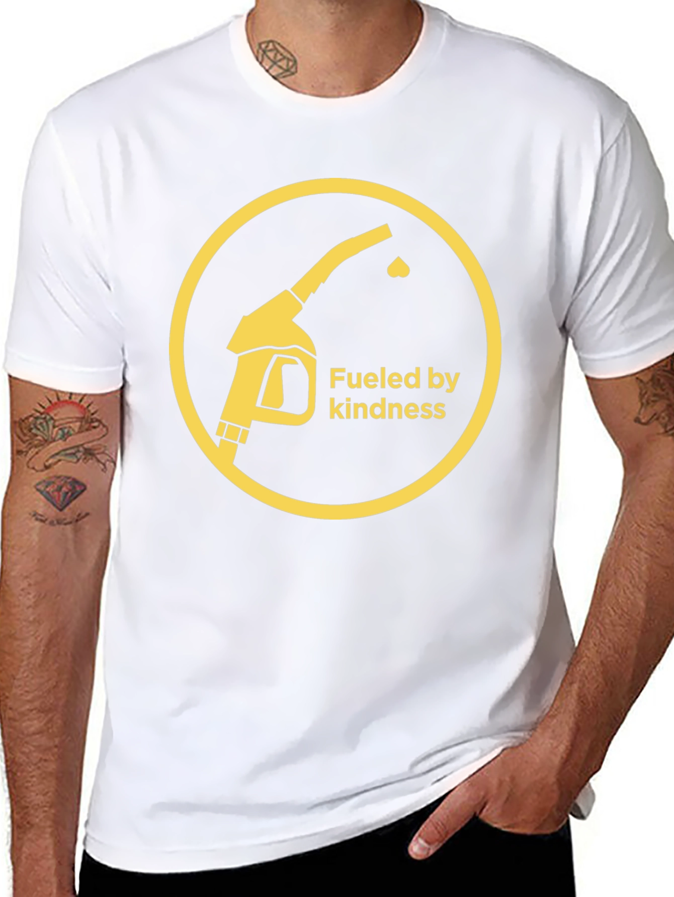 Black Fueled by Kindness Graphic Tee - Black view 8