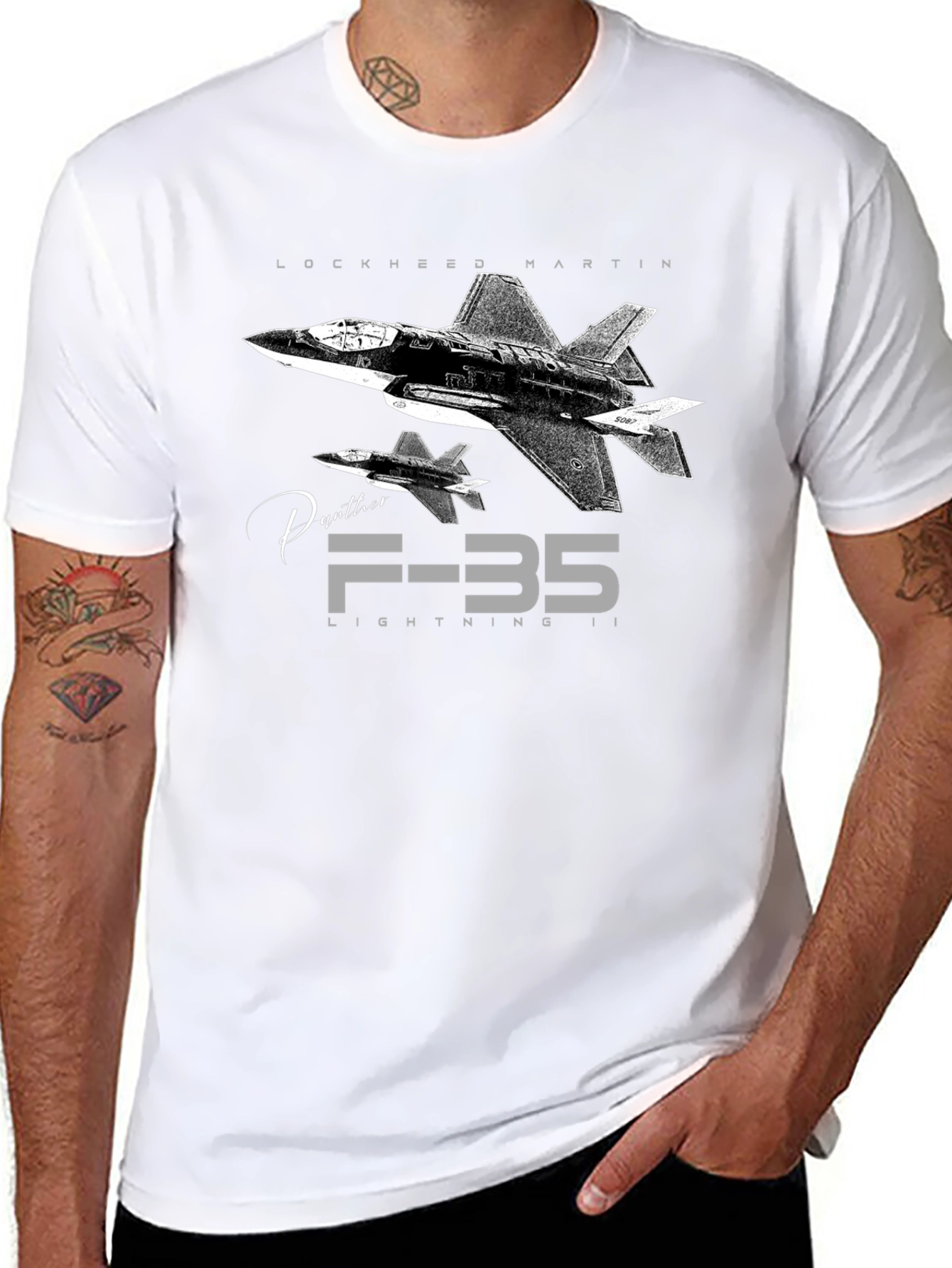 Black F-35 Lightning II T-Shirt - Lockheed Martin Jet Fighter Tee view 8