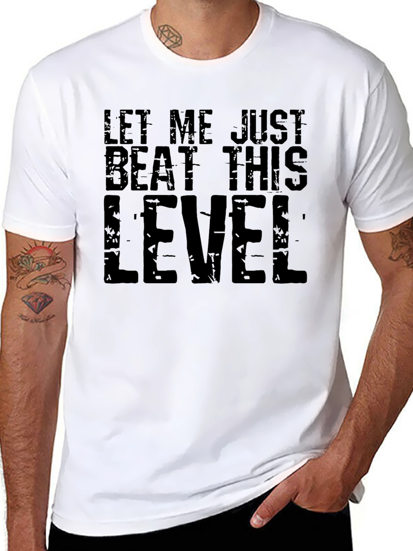 Black Let Me Just Beat This Level T-Shirt Gamer Tee view 8