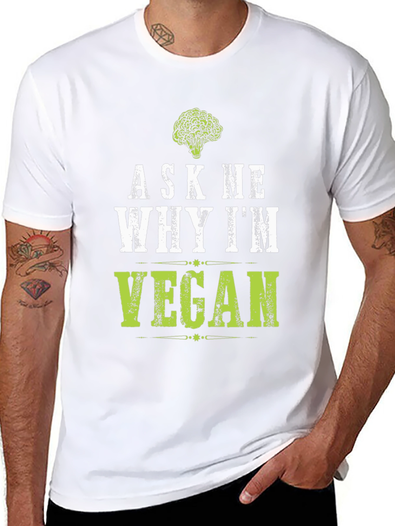 Black Ask Me Why I'm Vegan T-Shirt view 8