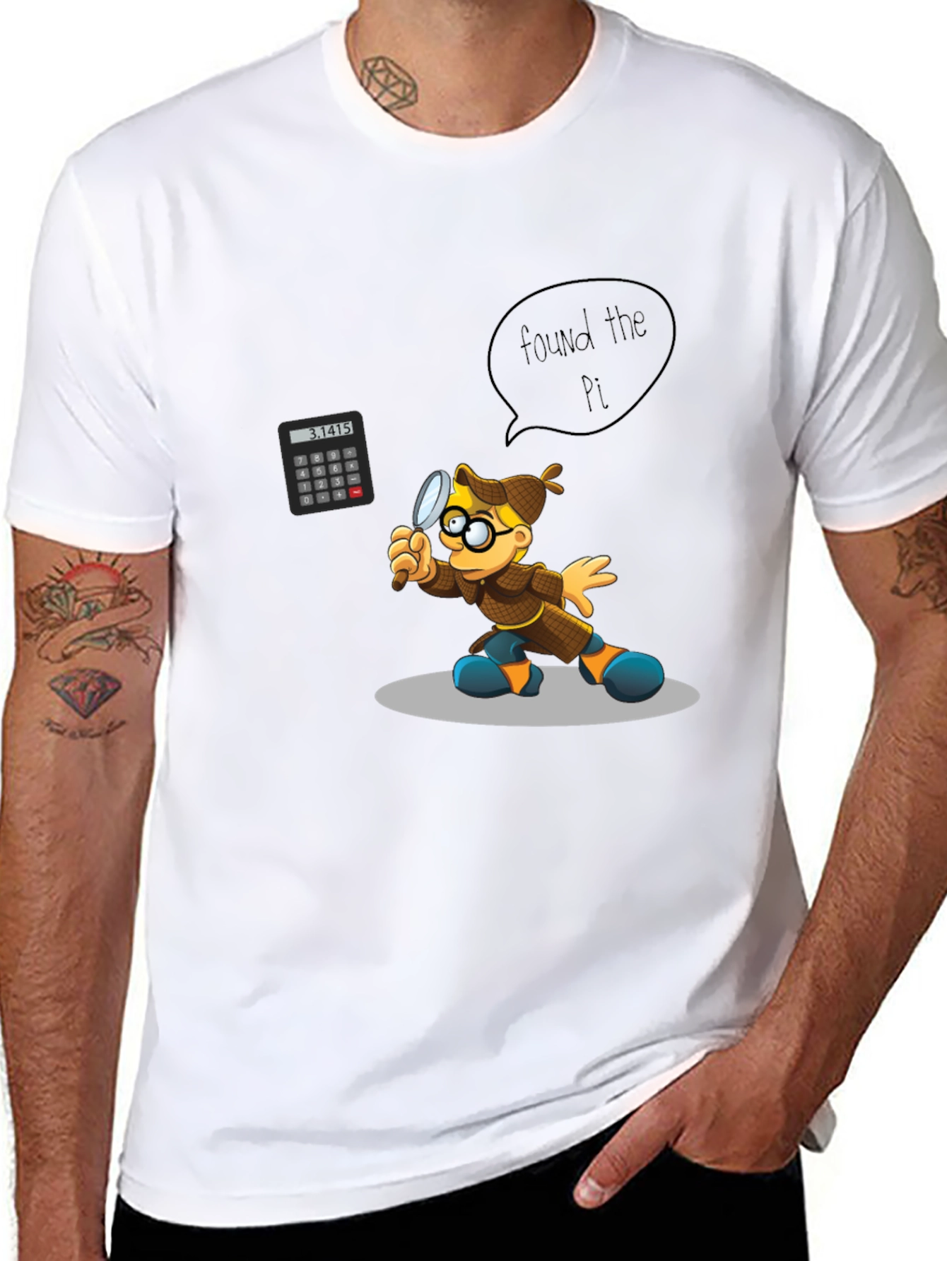 Black Found the Pi T-Shirt - Math Detective Design view 8