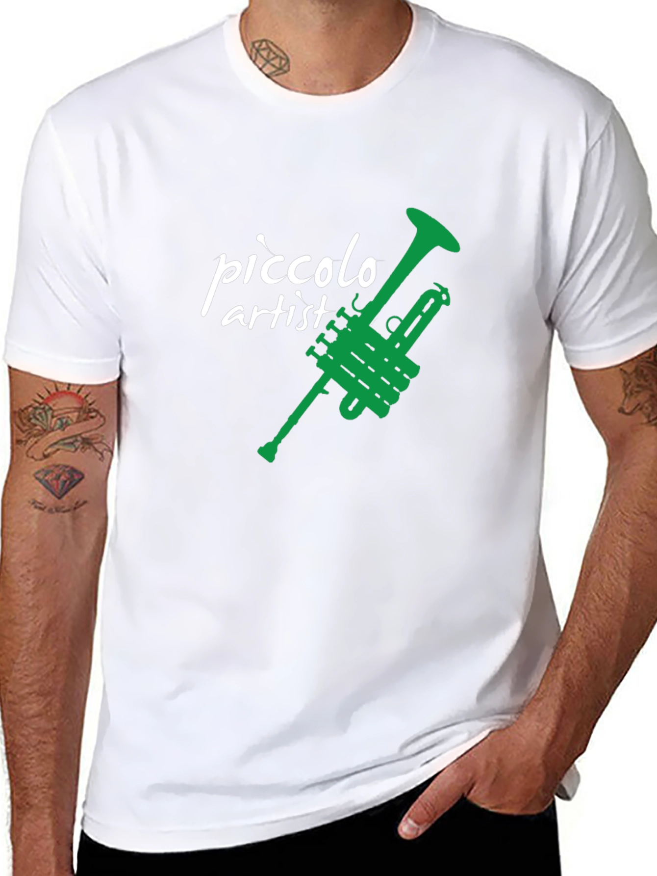Black Piccolo Artist Trumpet Graphic Tee - Black view 8