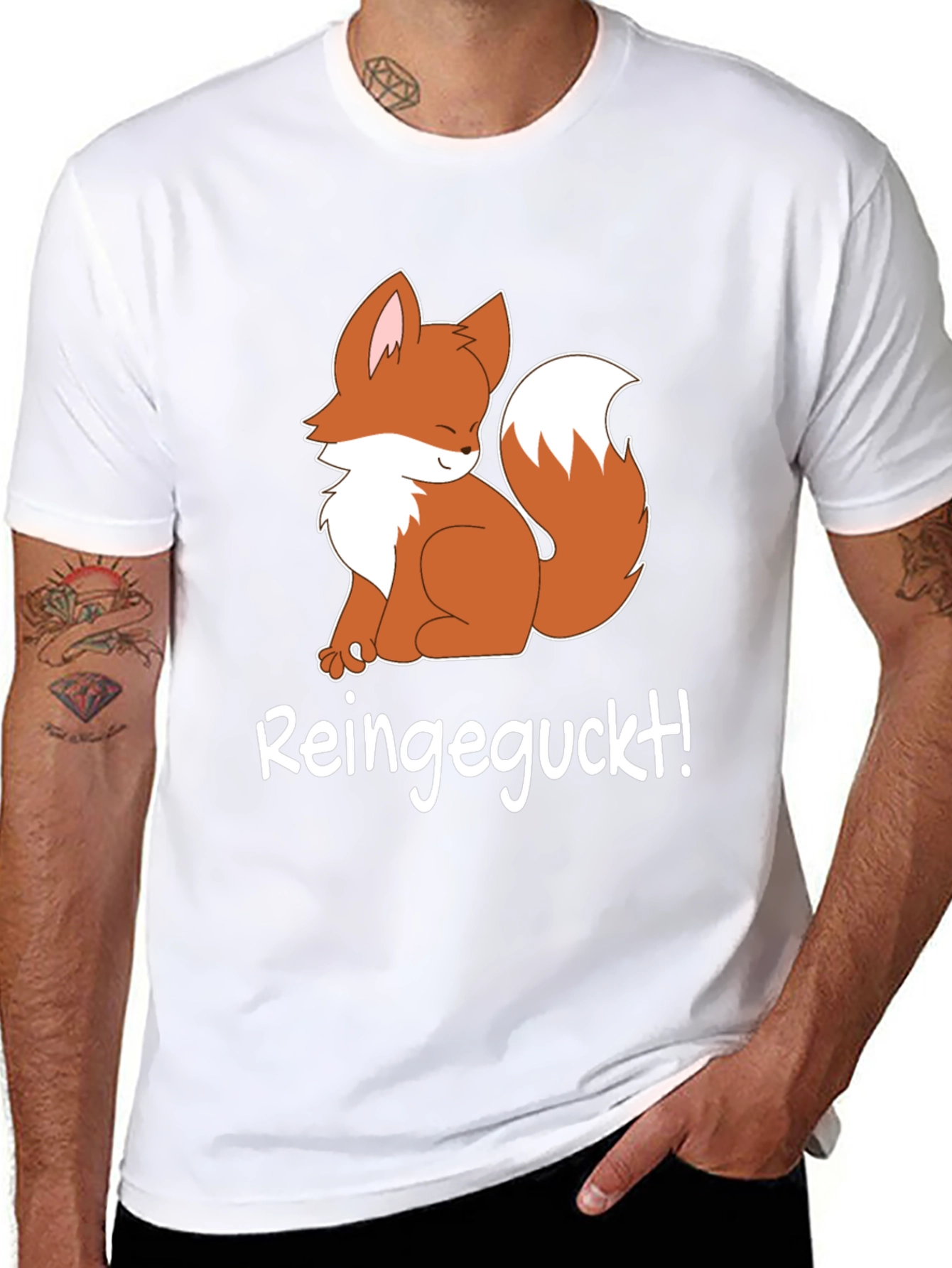 Black Cute Fox Graphic T-Shirt - Reingeguckt! view 8