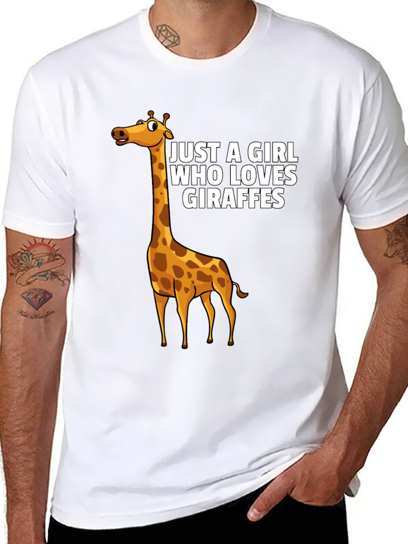Black Giraffe Lover Unisex T-Shirt  view 8