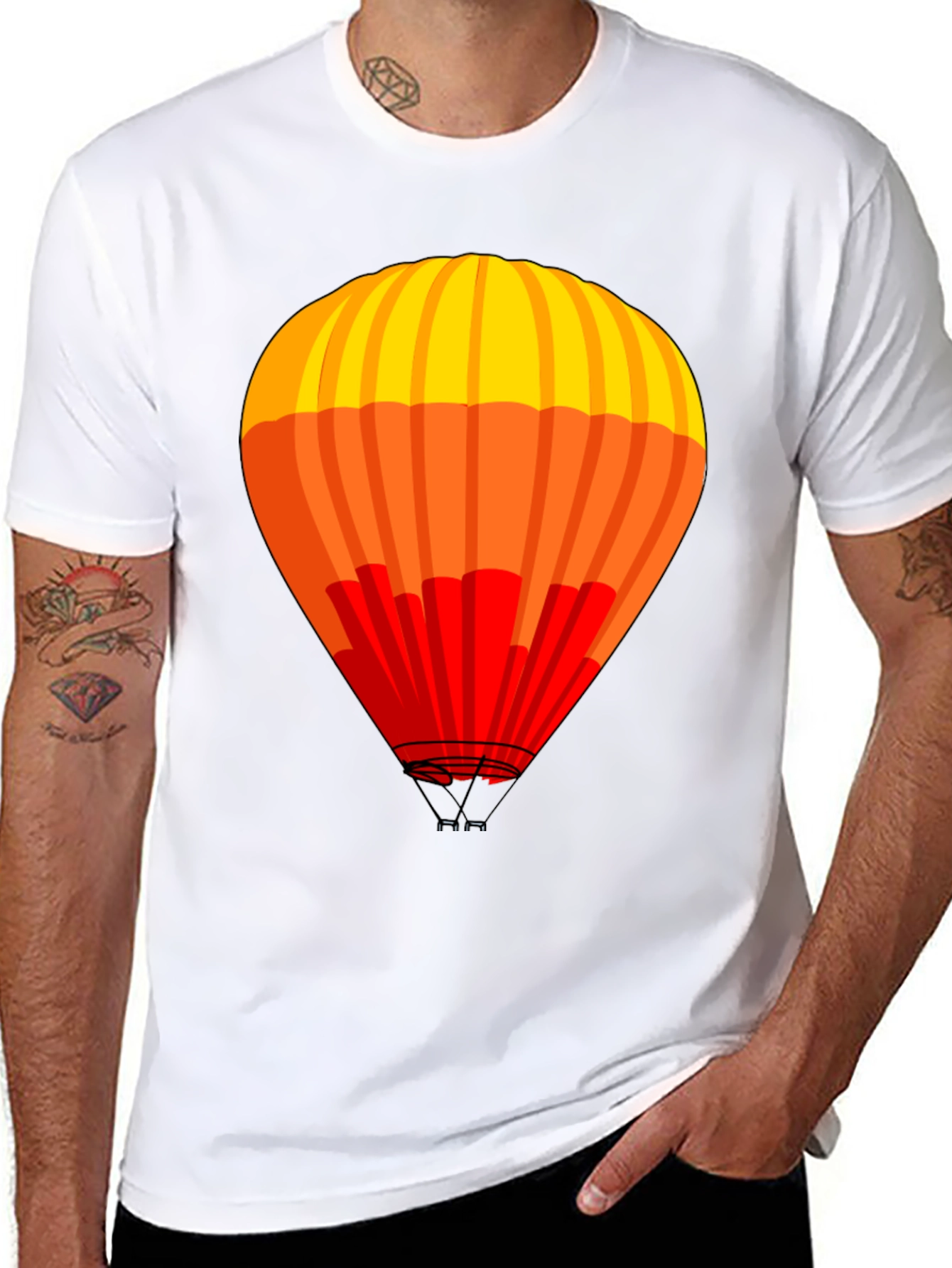Black Hot Air Balloon Graphic T-Shirt view 8