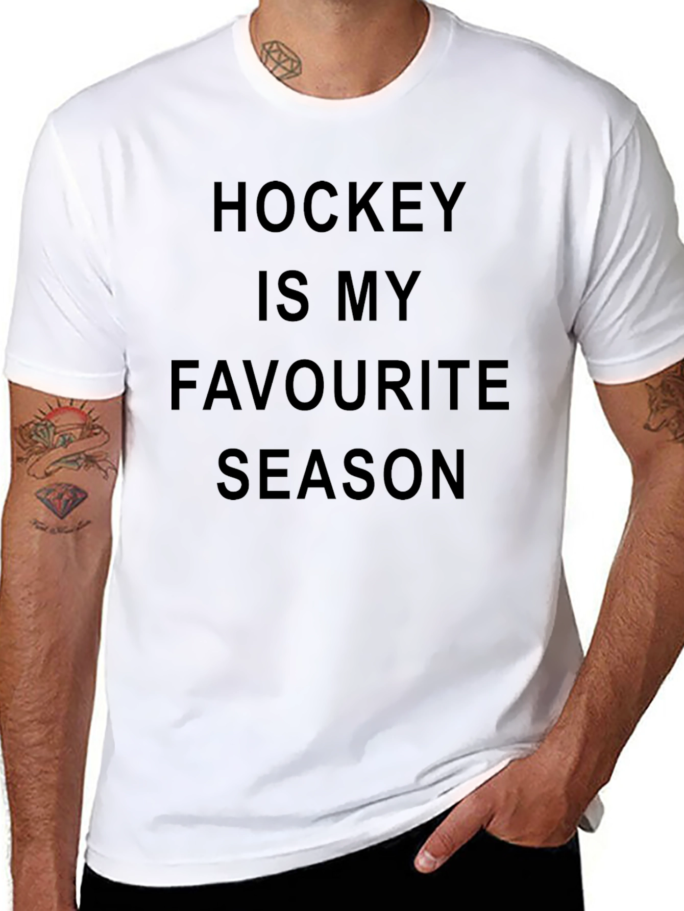 Black Hockey is My Favorite Season Graphic Tee - Black T-Shirt view 8