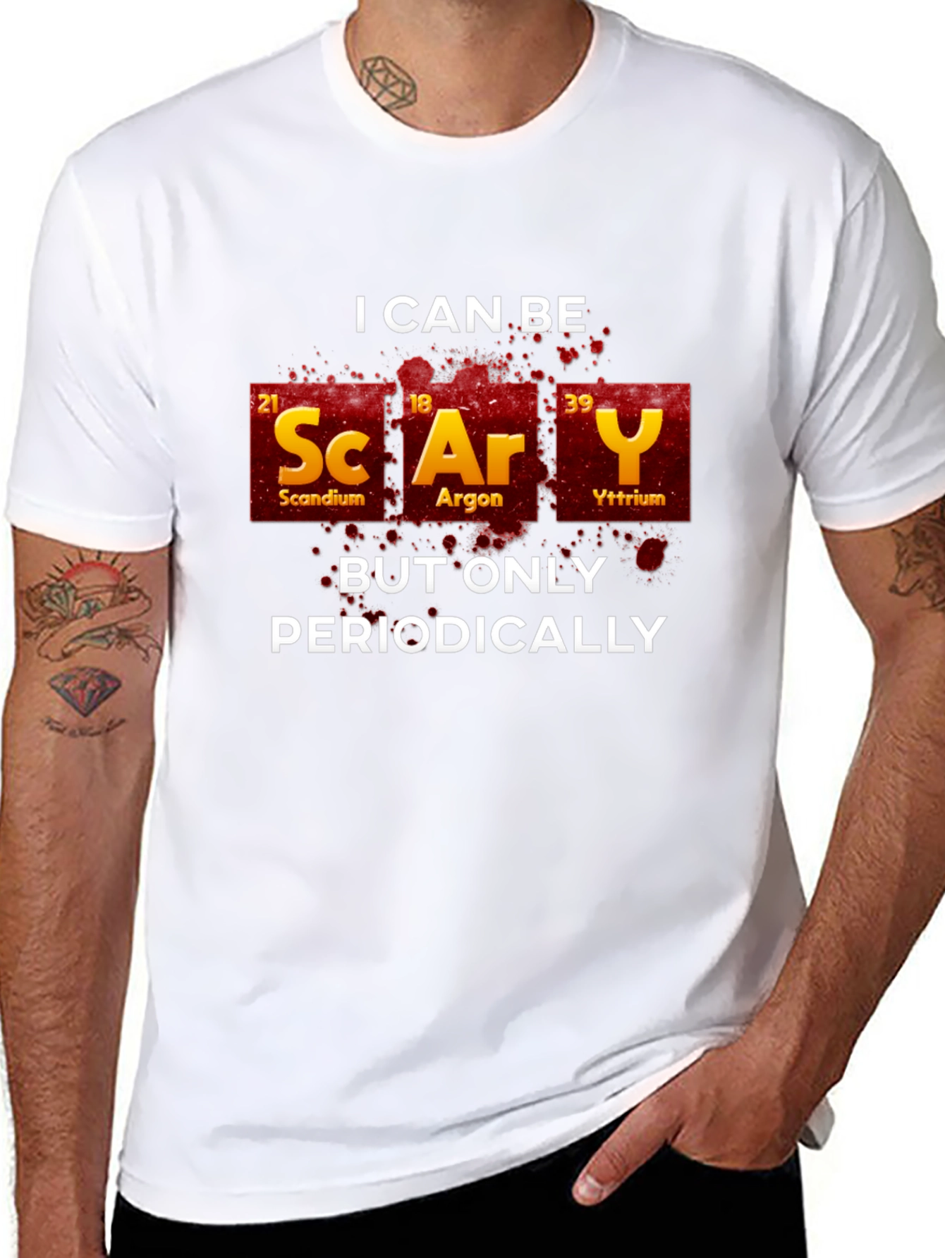 Black Scary Periodic Table T-Shirt view 8