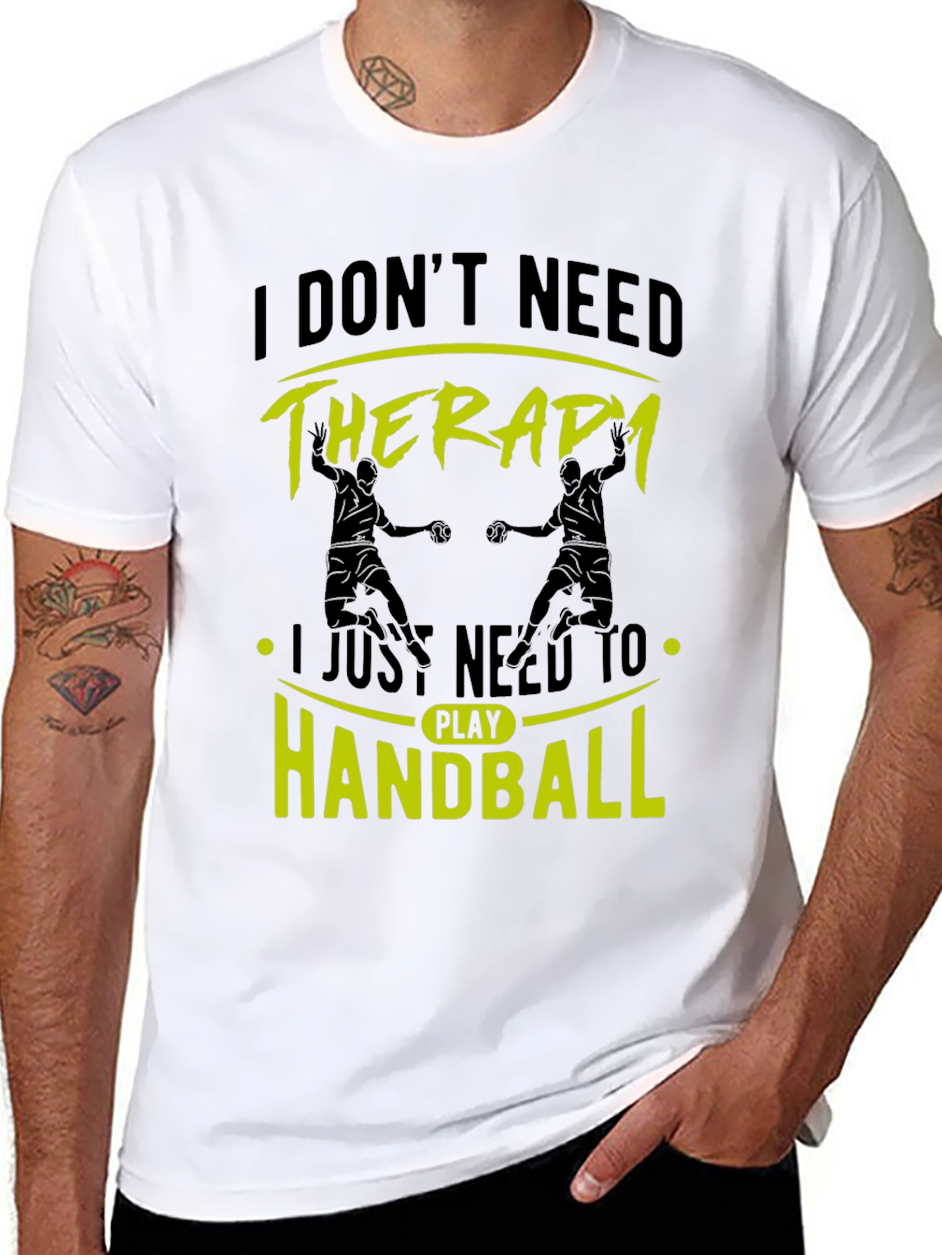 Black Handball Therapy Black T-Shirt view 8