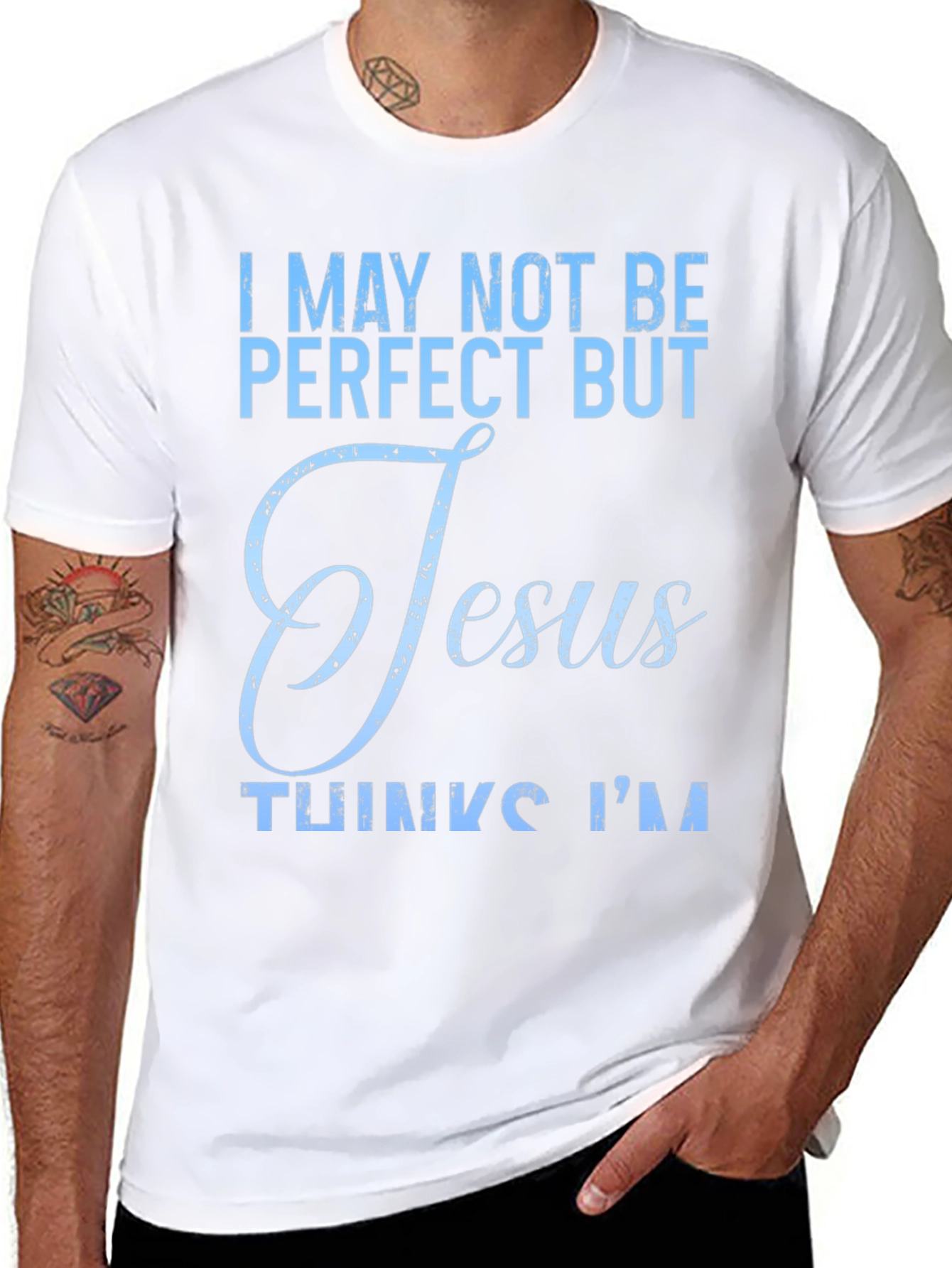 Black I May Not Be Perfect Jesus T-Shirt view 8