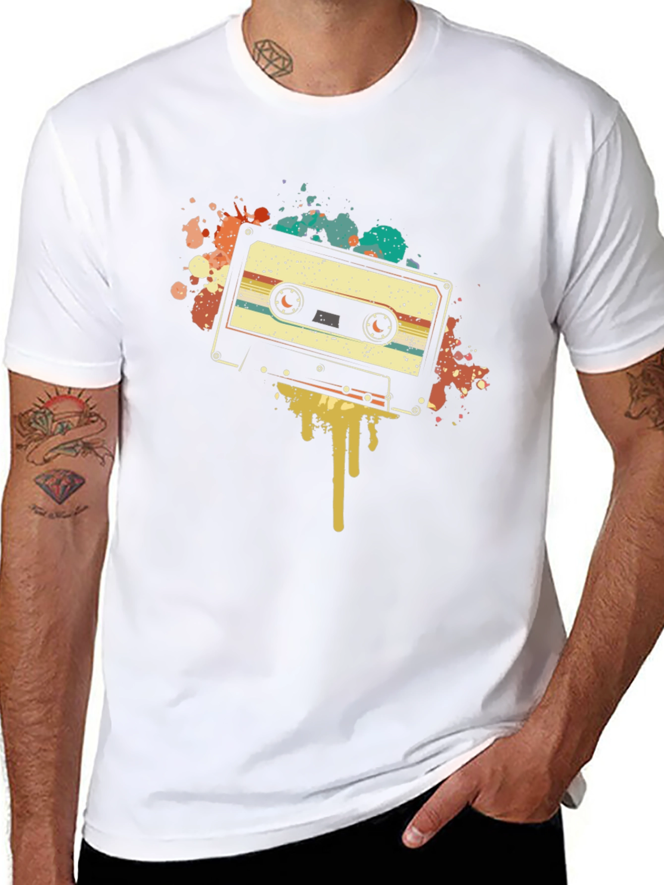 Black Retro Cassette Tape Graphic Tee view 8
