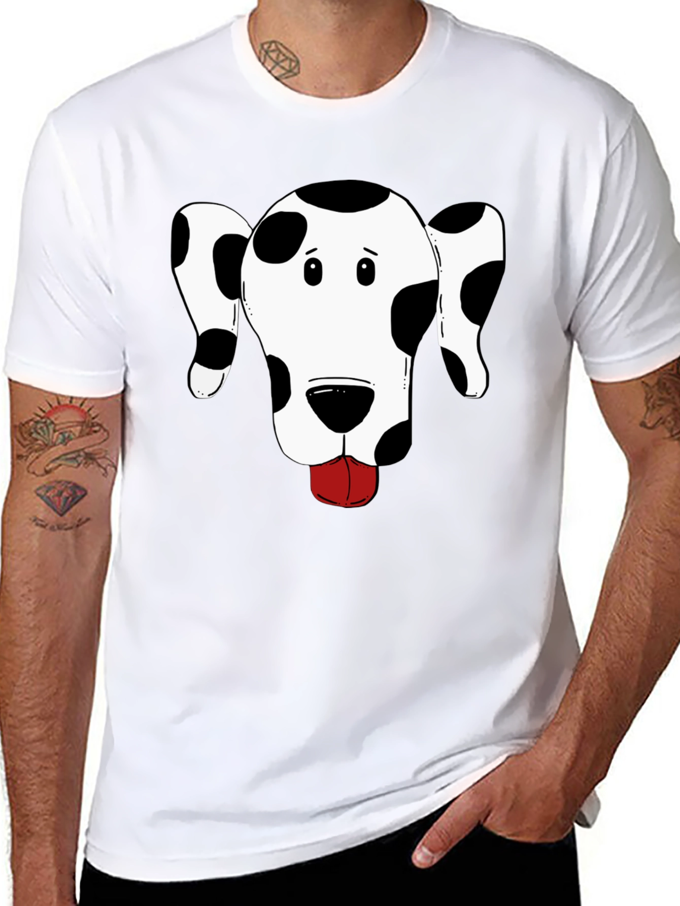 Black Dog Face Graphic T-Shirt - Men's Black Tee view 8