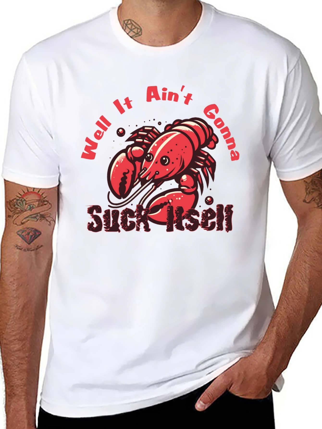 Black Crawfish Suck Itself Graphic T-Shirt view 8