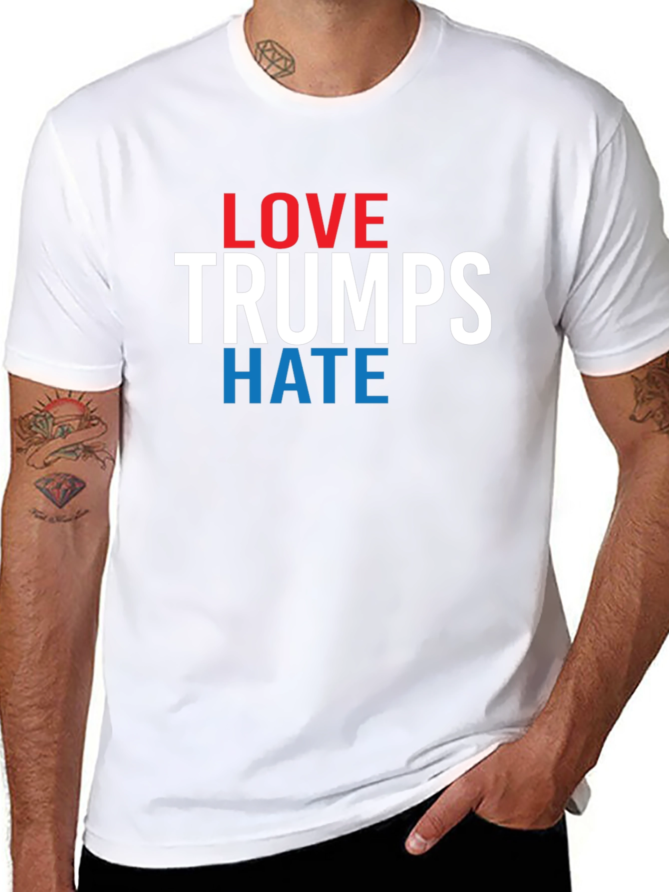 Black Love Trumps Hate Graphic T-Shirt - Political Statement Tee view 8