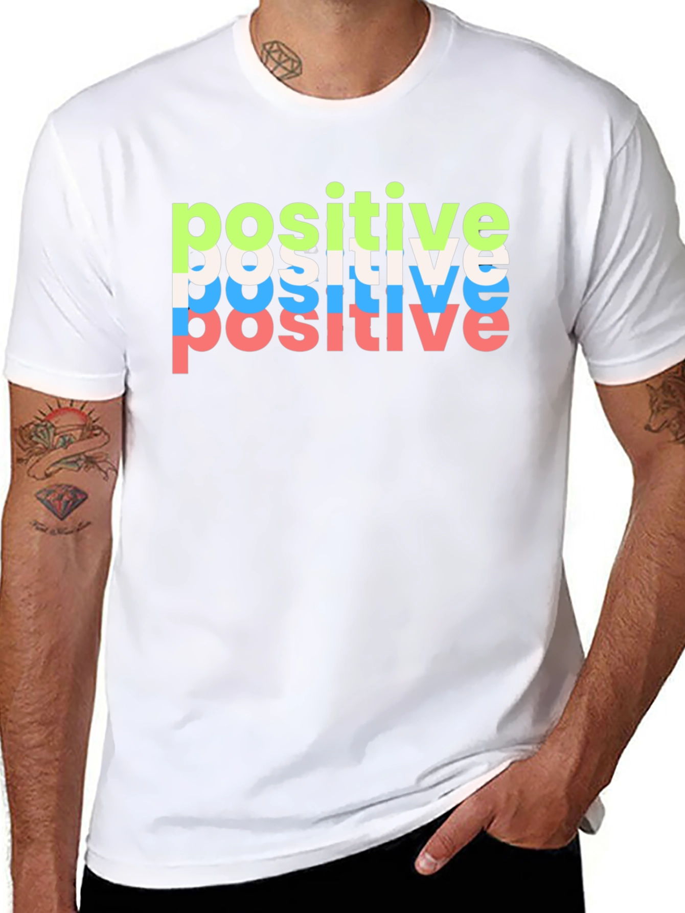 Black Positive Vibes Black T-Shirt view 8