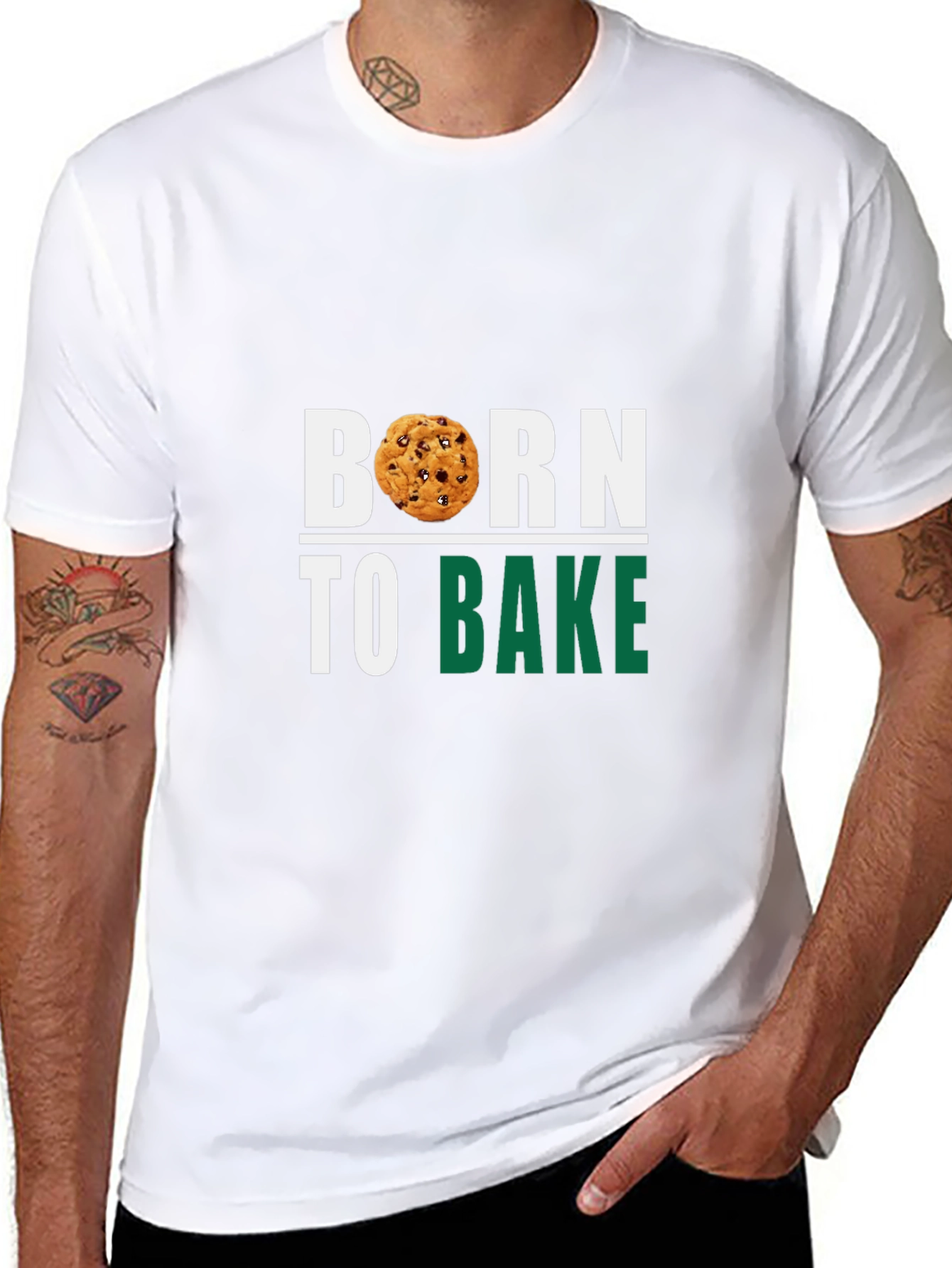 Black Born to Bake T-Shirt - Baking Lover Apparel view 8