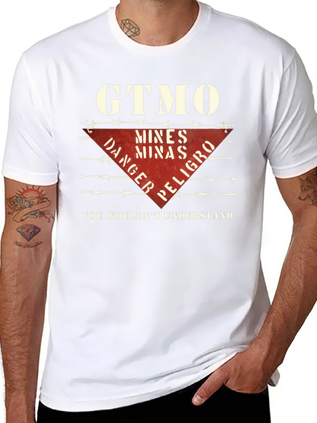 Black GTMO Danger Mines T-Shirt - You Wouldn't Understand view 8