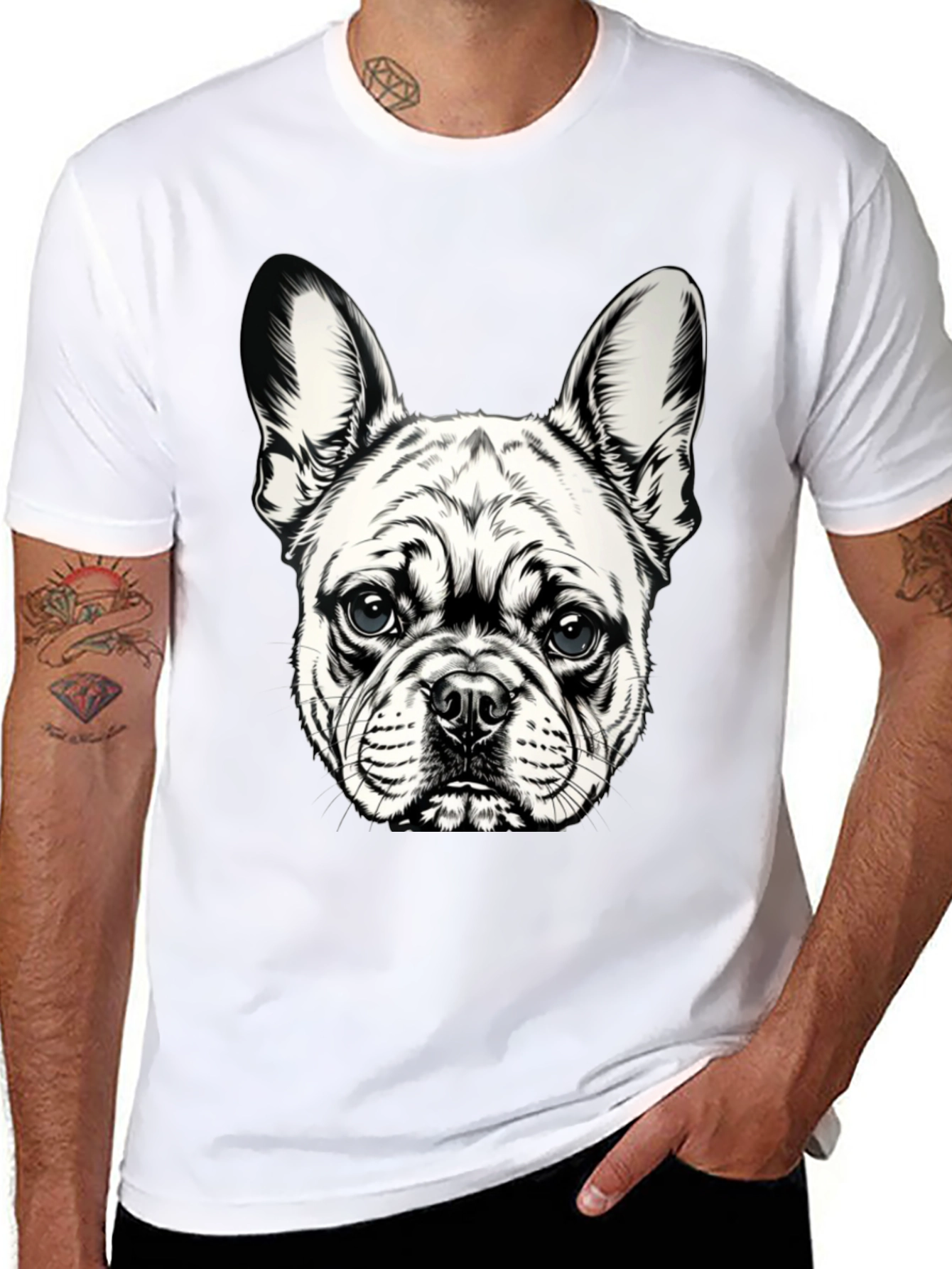 Black Dog Graphic T-Shirt - Black Cotton Blend view 8