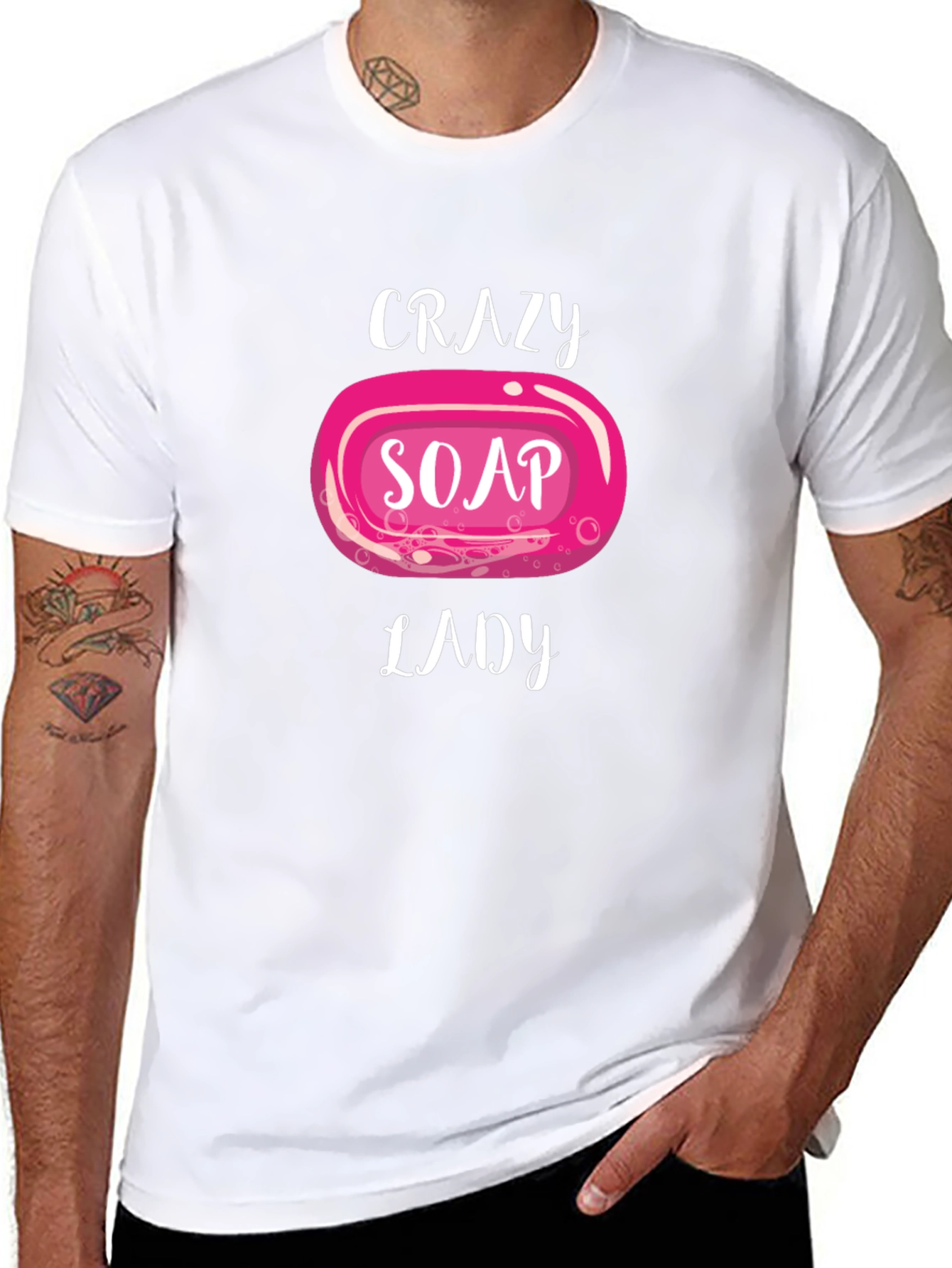 Black Crazy Soap Lady Black T-Shirt view 8