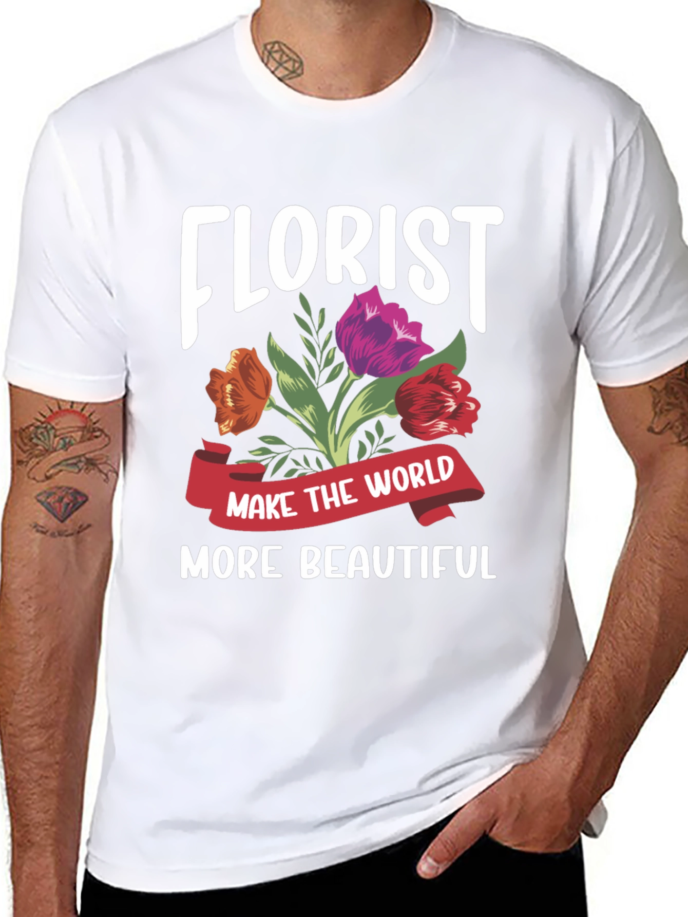 Black Florist T-Shirt - Make the World More Beautiful view 8