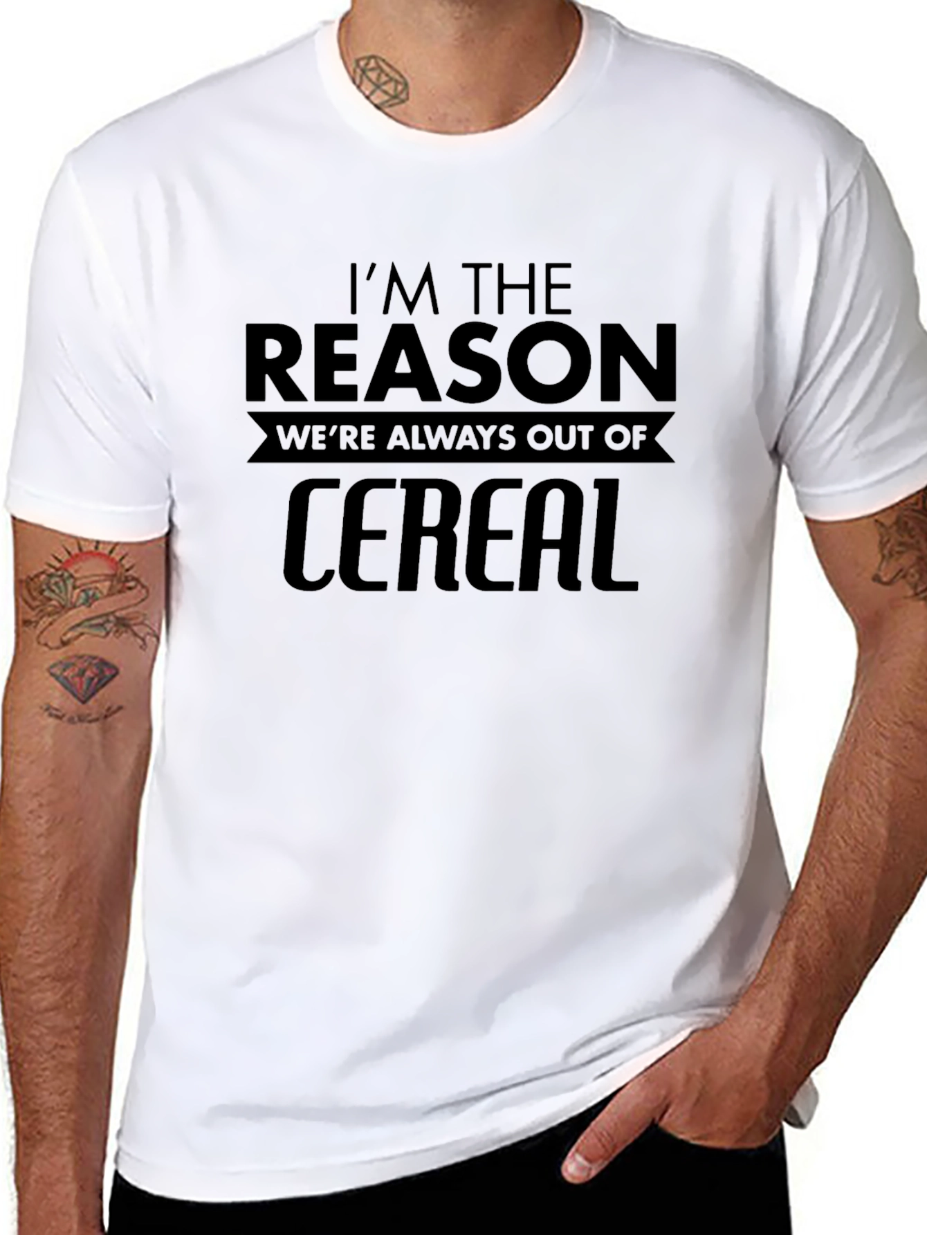 Black I'm the Reason for No Cereal T-Shirt view 8