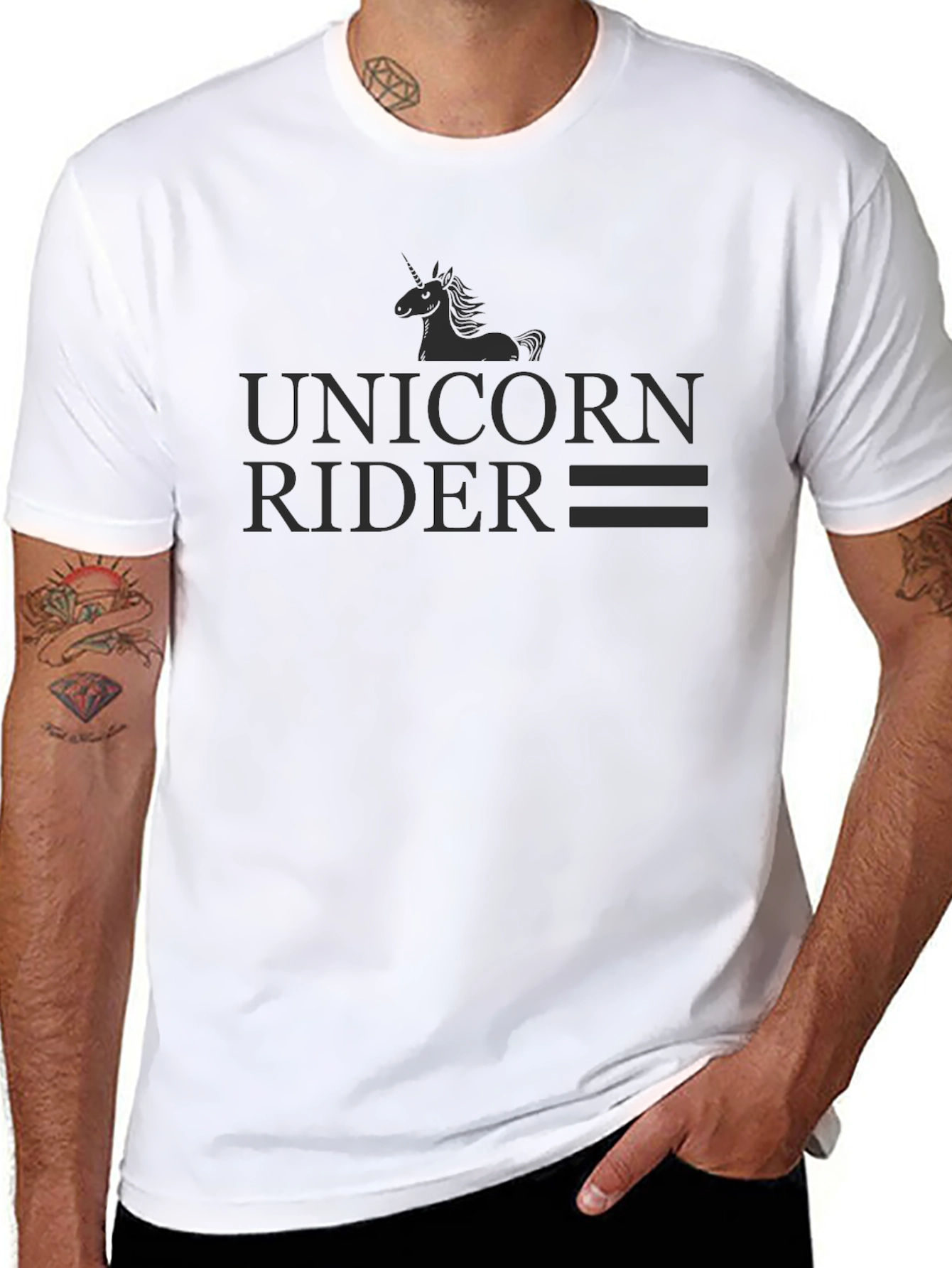 Black Unicorn Rider Graphic T-Shirt - Black view 8
