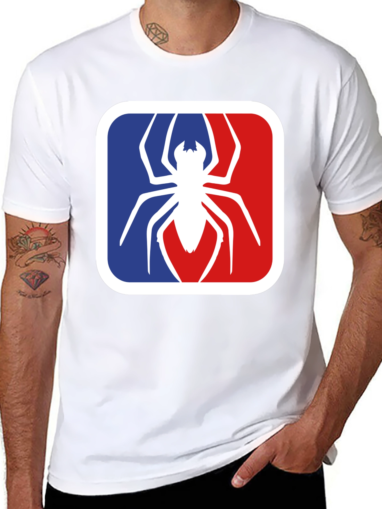Black Spider Graphic Tee - Black Cotton Blend T-Shirt view 8
