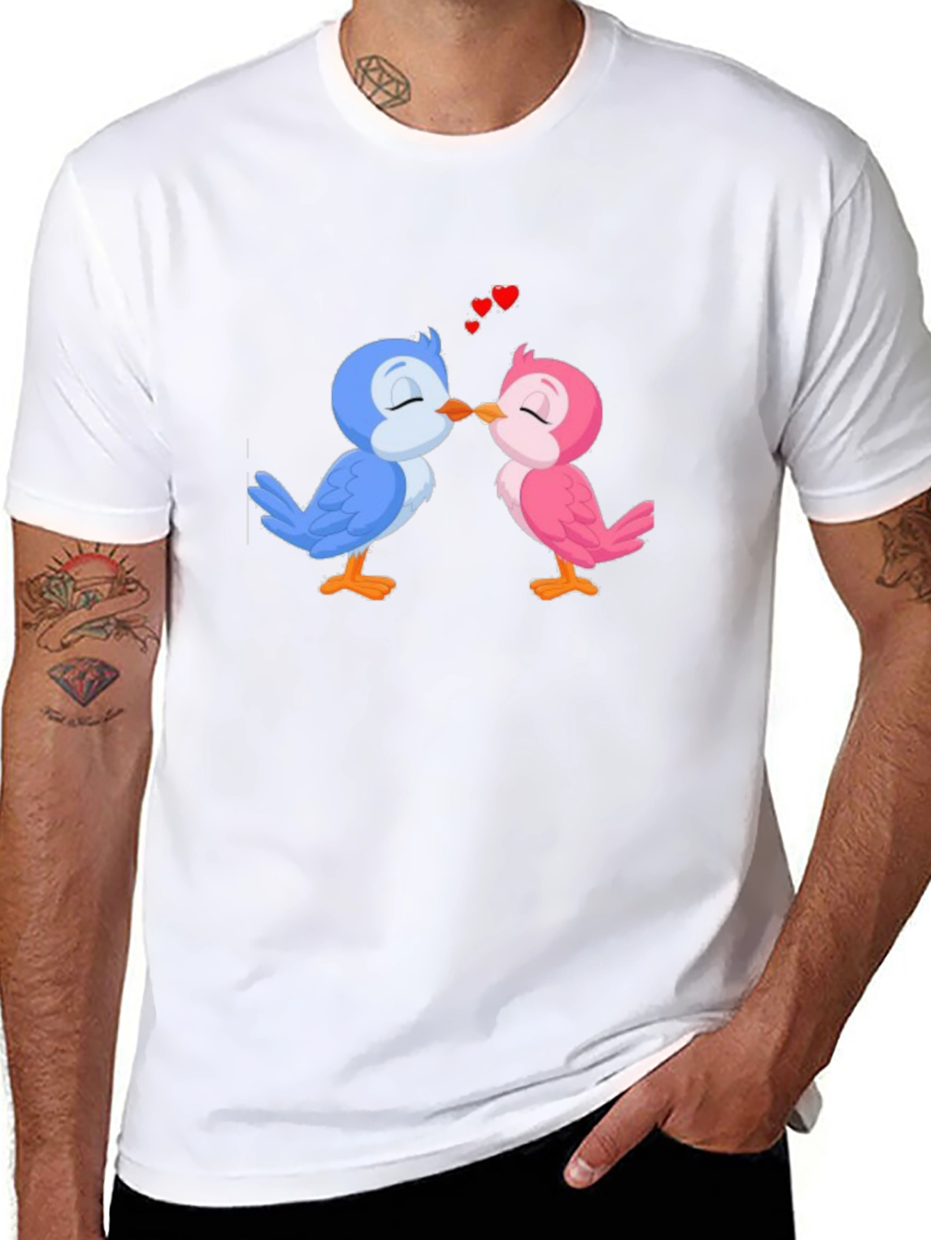 Black Cute Bird Lovers T-Shirt view 8