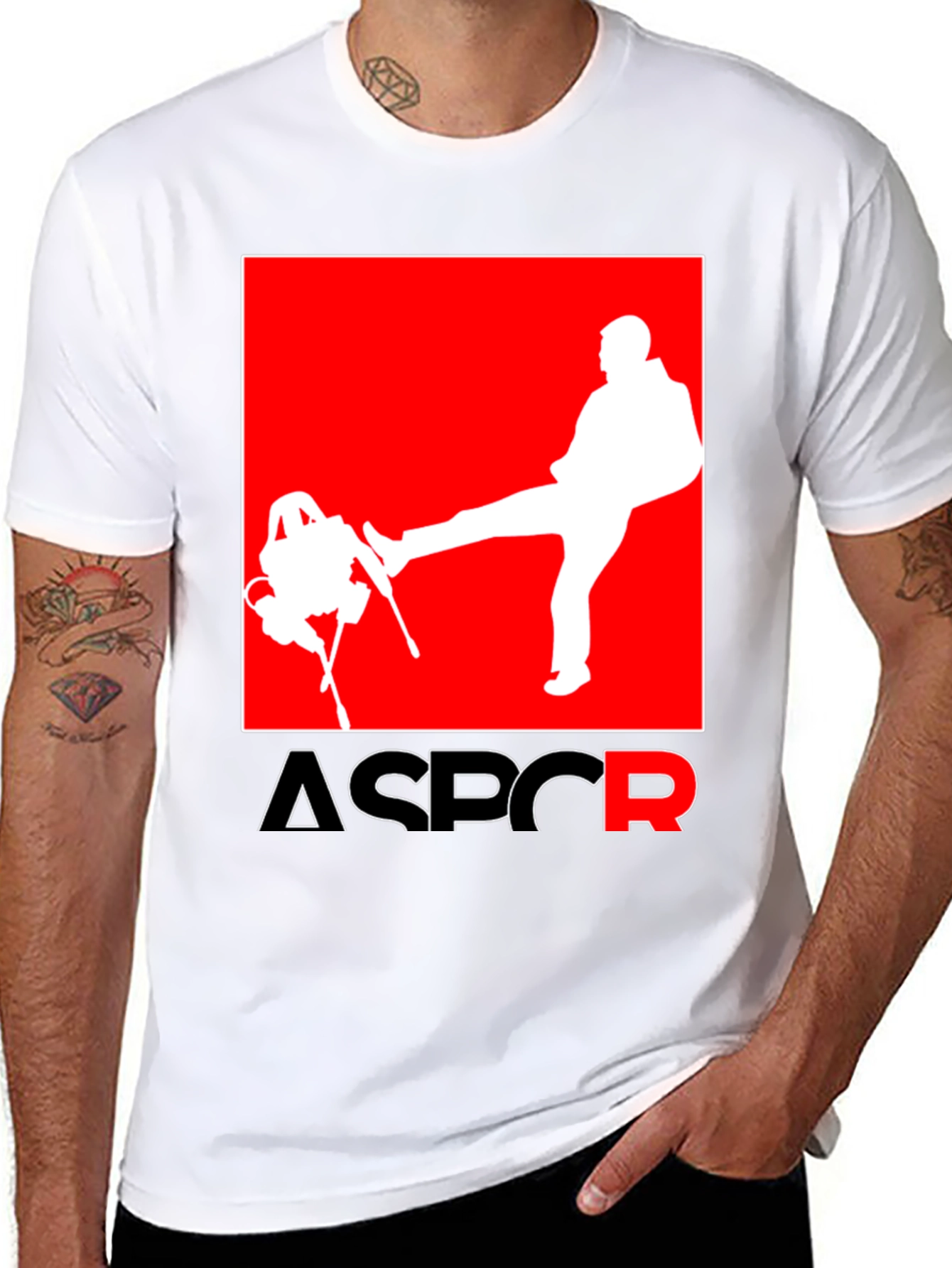 Black ASPCR Graphic Tee - Novelty Humor T-Shirt view 8