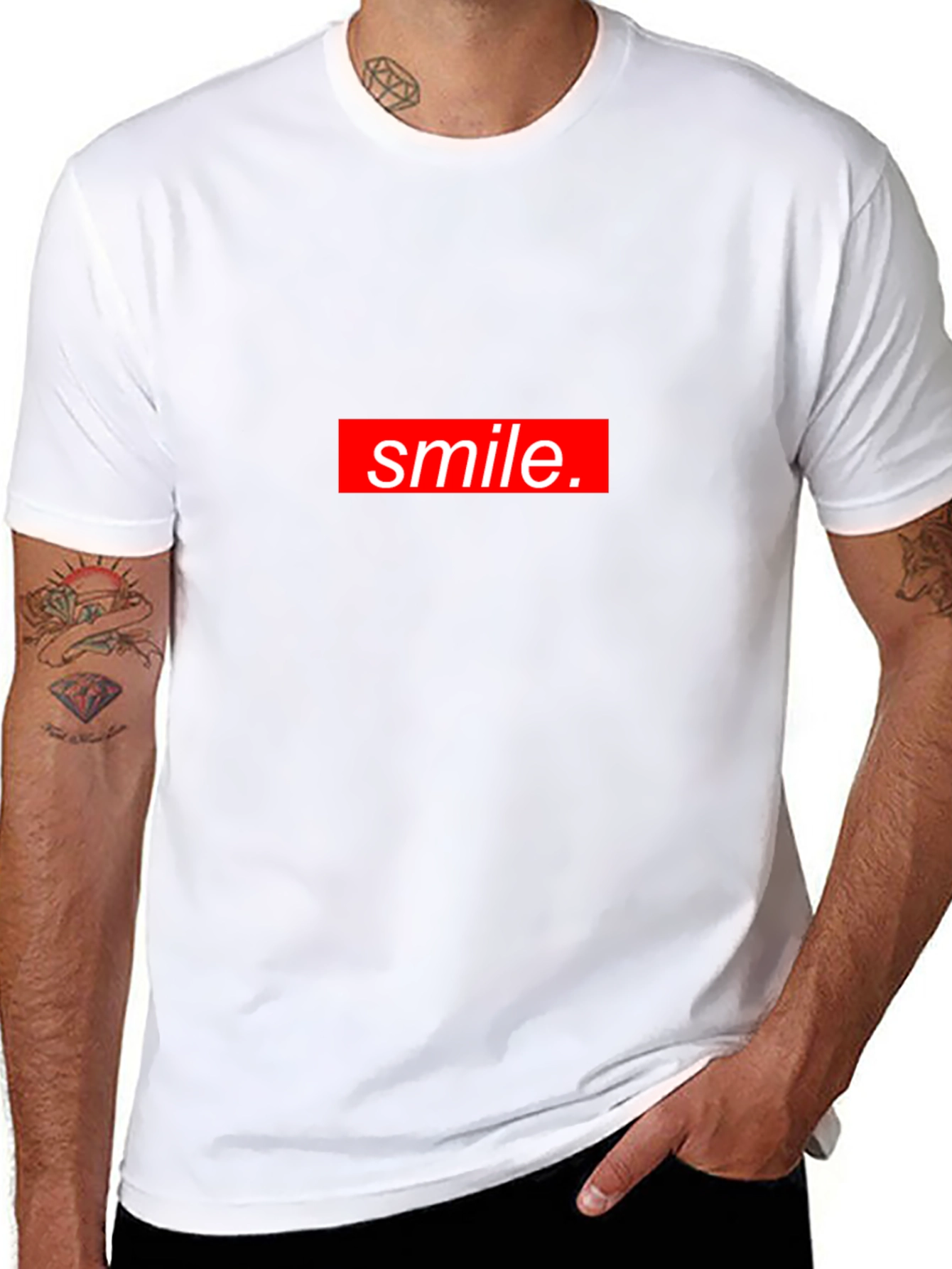 Black Smile Graphic Tee - Trendy Streetwear view 8