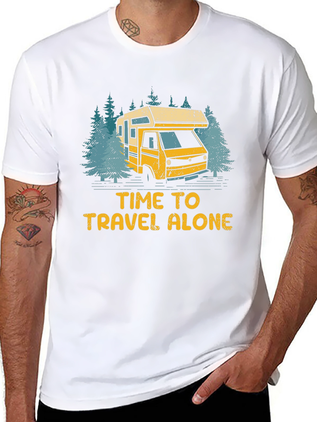 Time To Travel Alone Graphic T-Shirt - 8