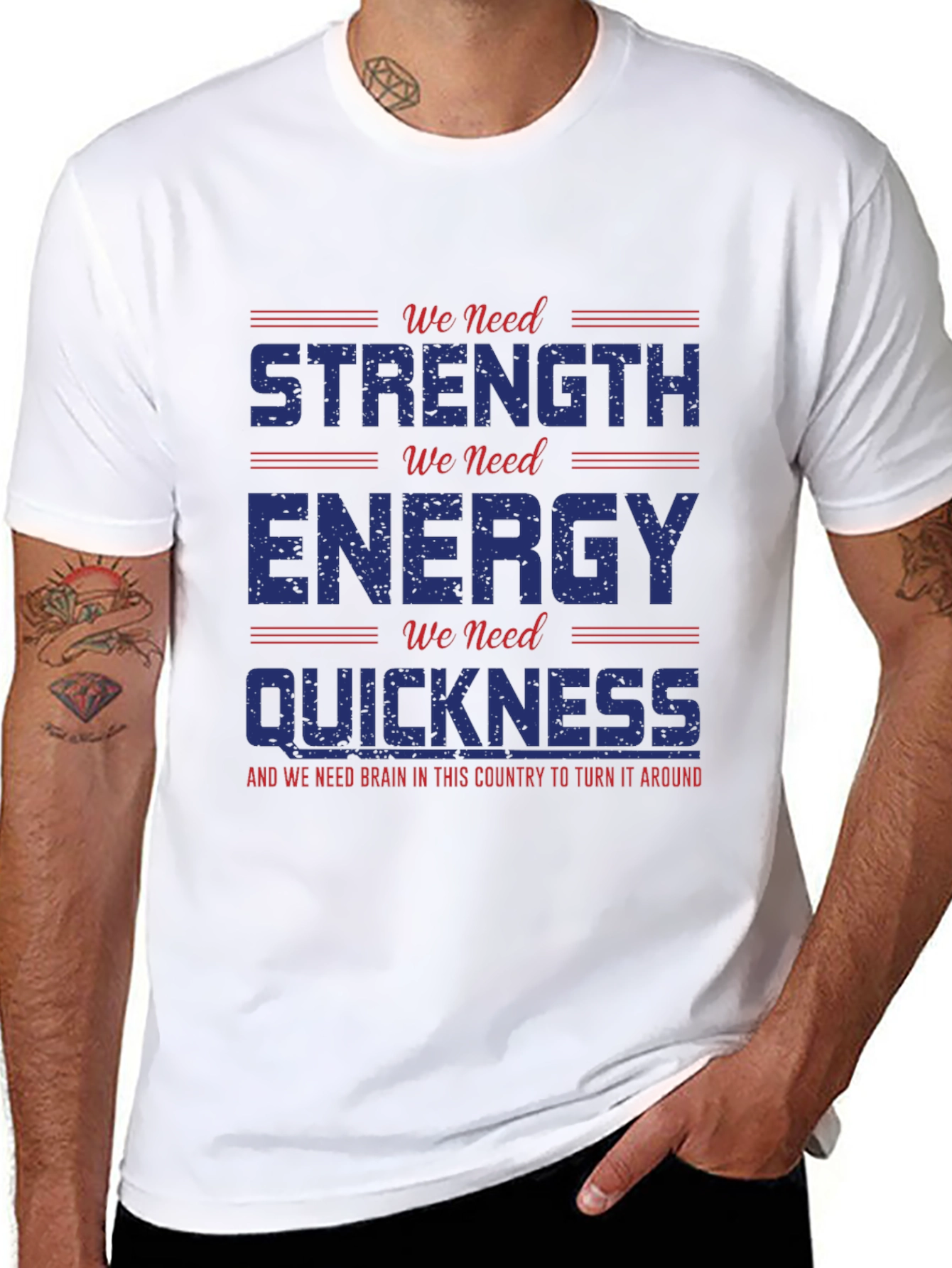 Black Strength Energy Quickness Graphic Tee view 8