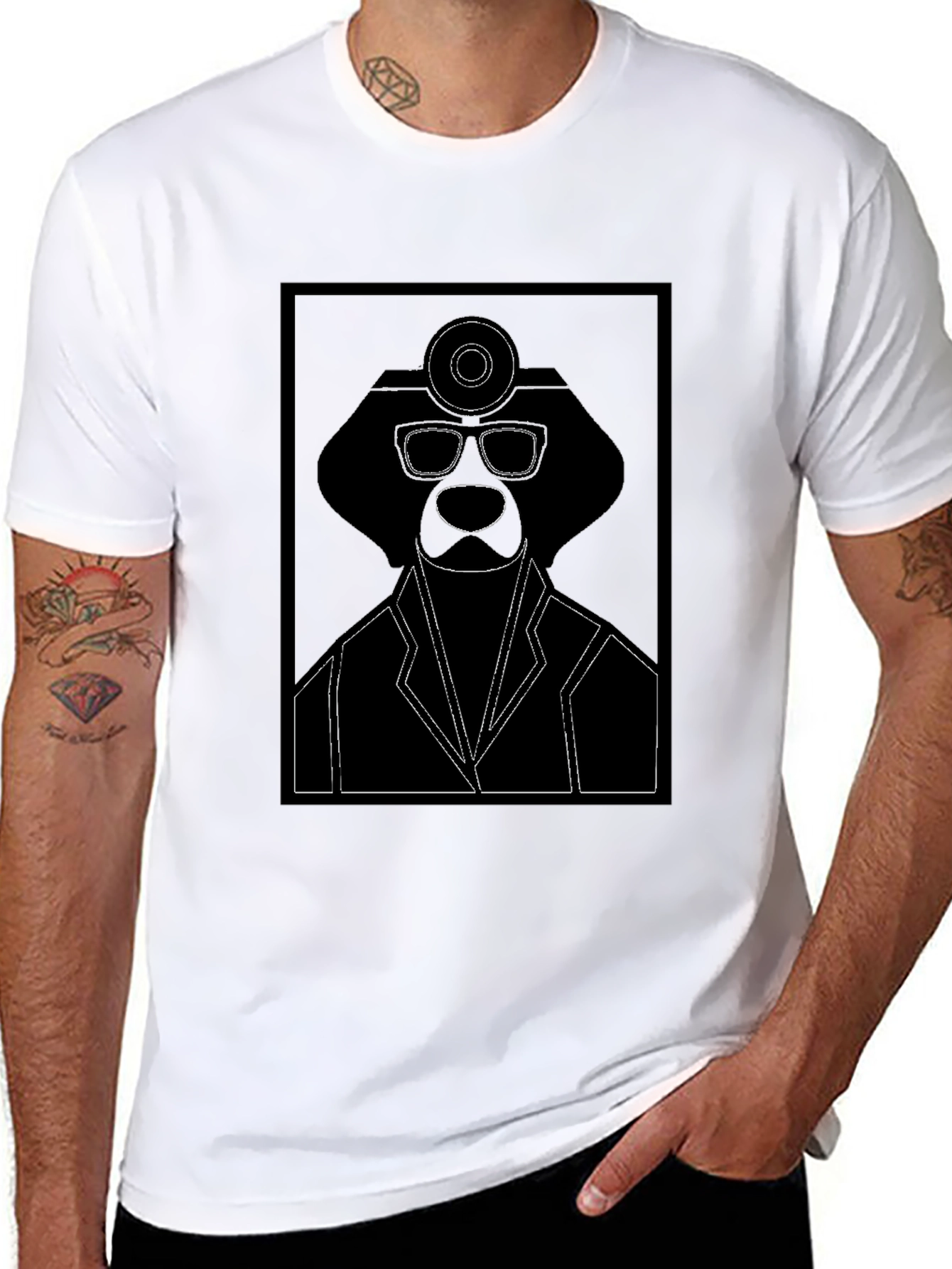 Black Doctor Dog Graphic Tee - Black view 8