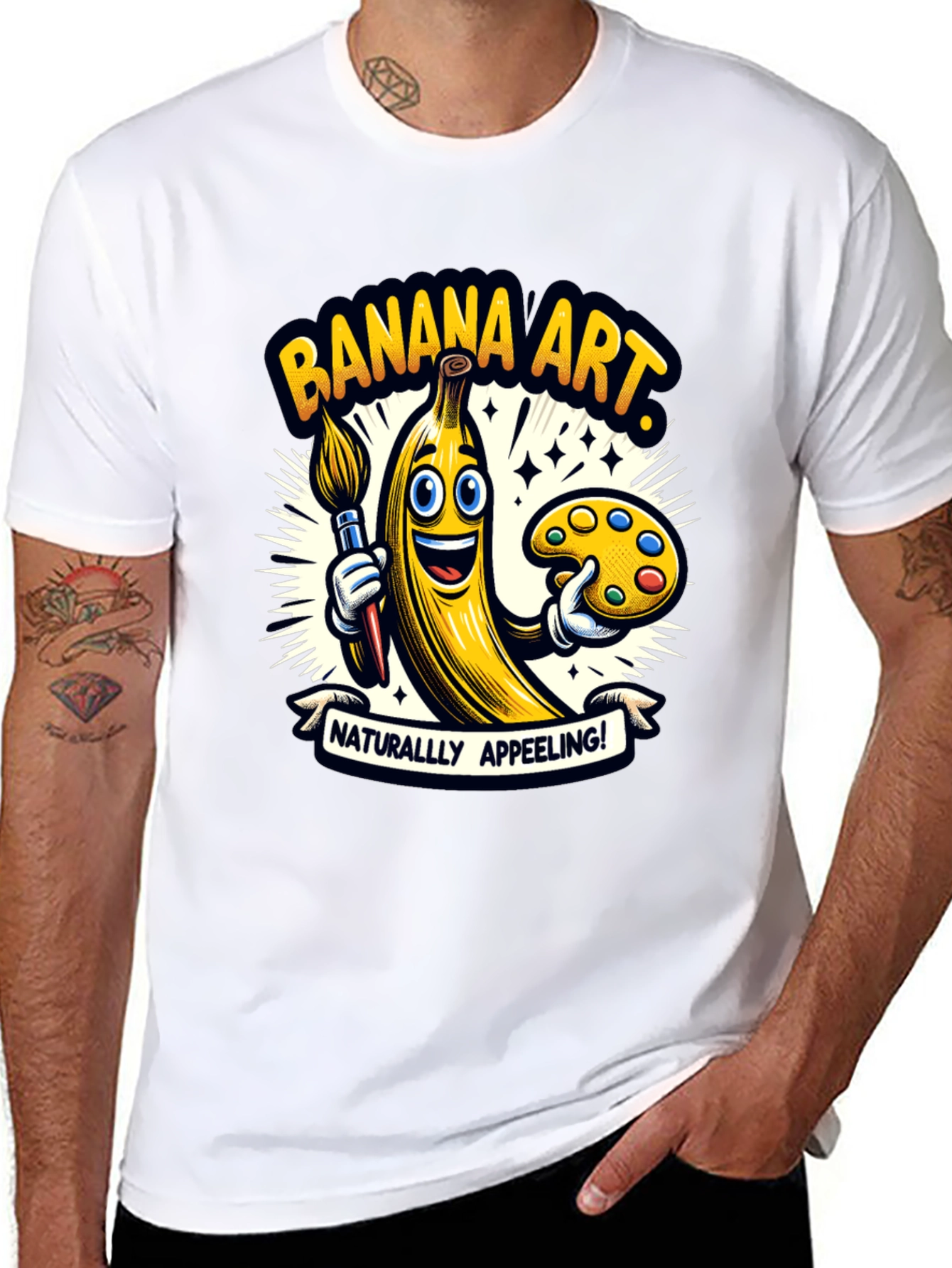 Black Banana Art T-Shirt - Naturally Appeeling Tee! view 8