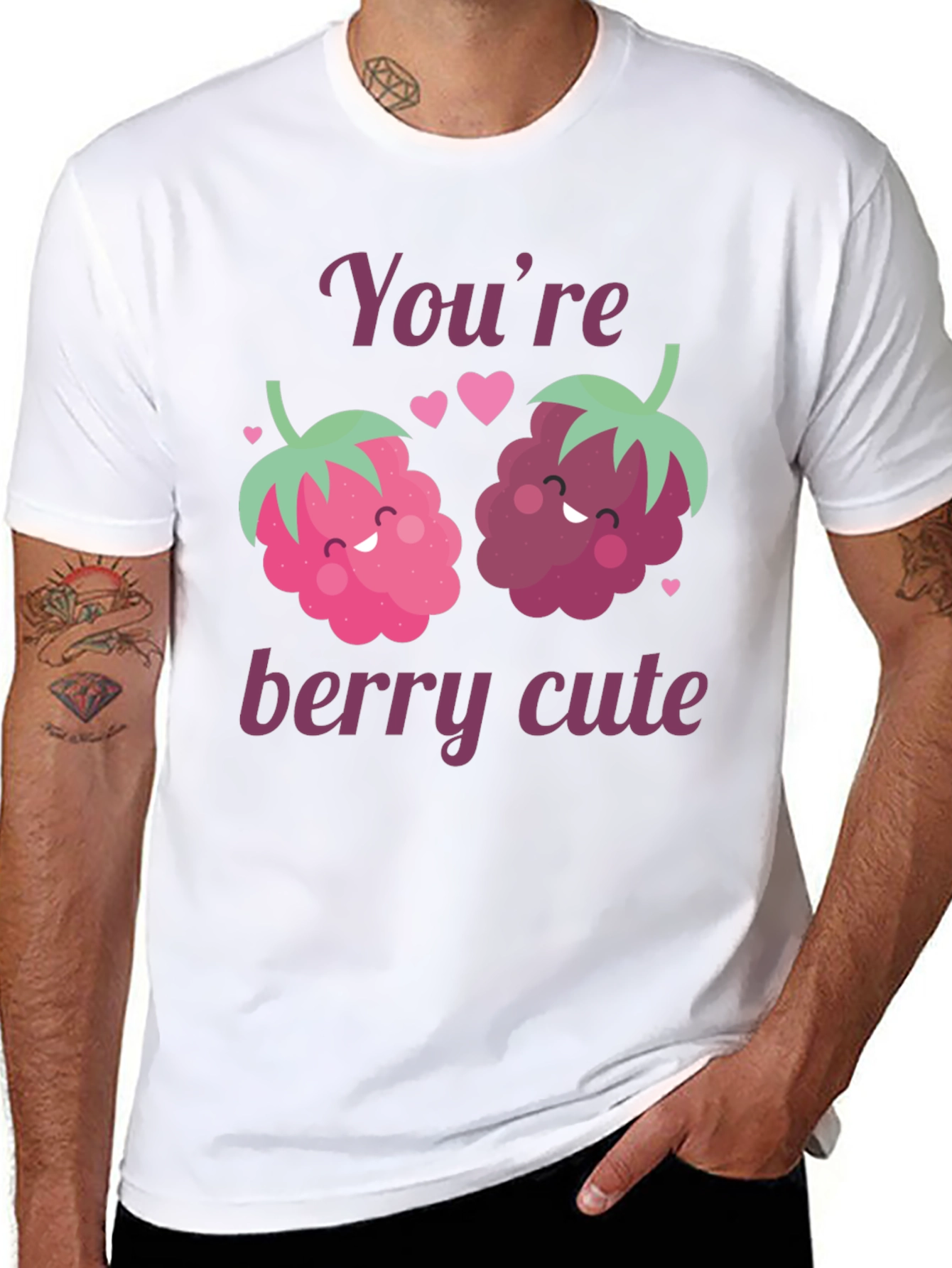 Black You're Berry Cute Graphic Tee view 8
