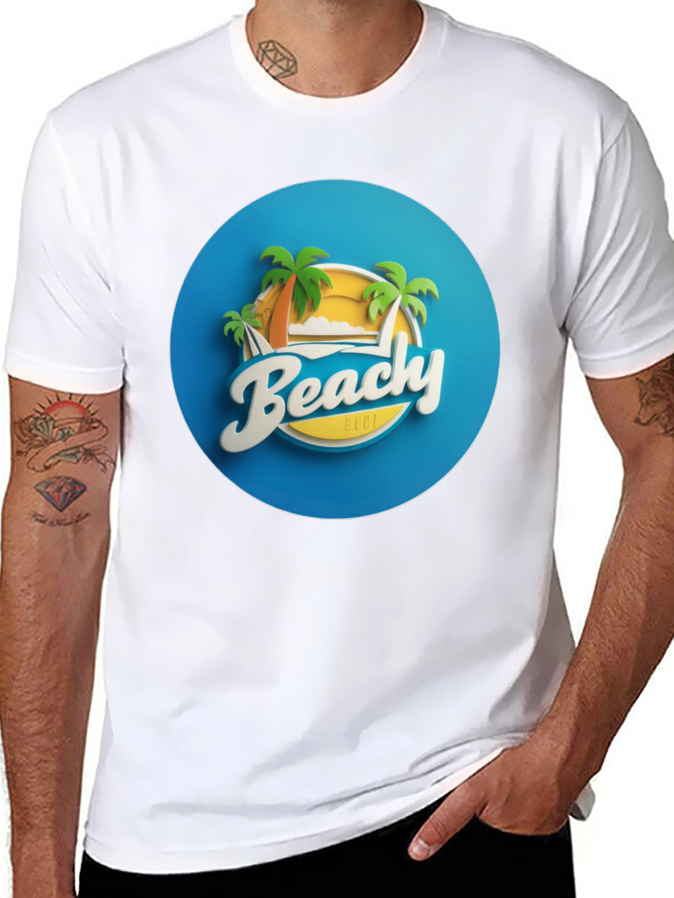 Black Beachy Cool Graphic T-Shirt view 8