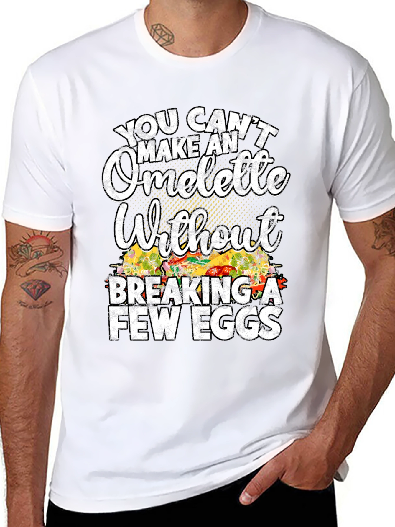 Black Funny Omelette Graphic T-Shirt - Chef Gift view 8