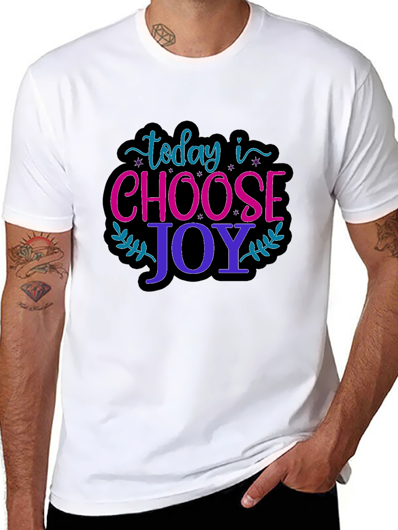 Black Choose Joy Graphic T-Shirt - Positive Vibes Only! view 8