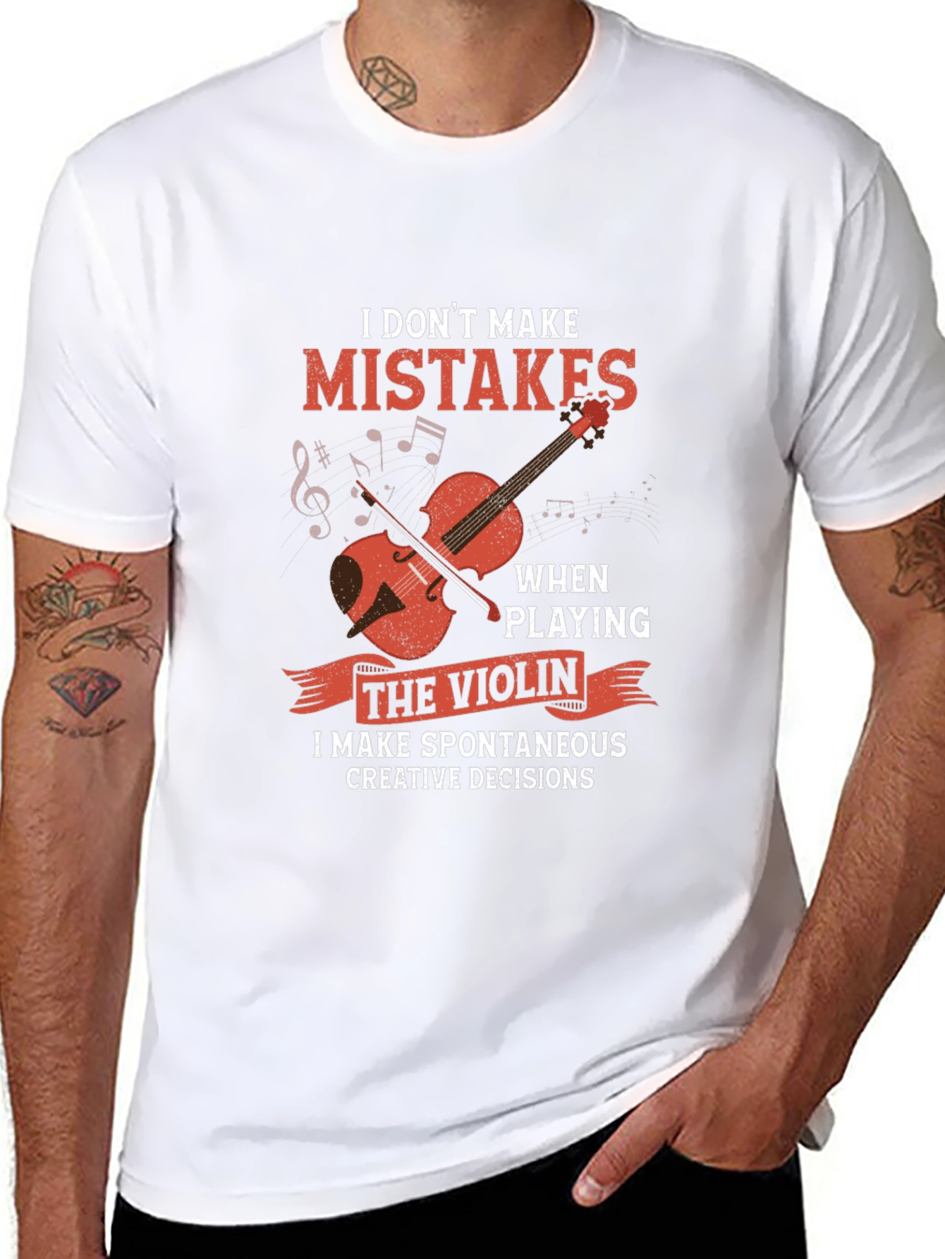 Black Funny Violinist T-Shirt: I Don't Make Mistakes view 8