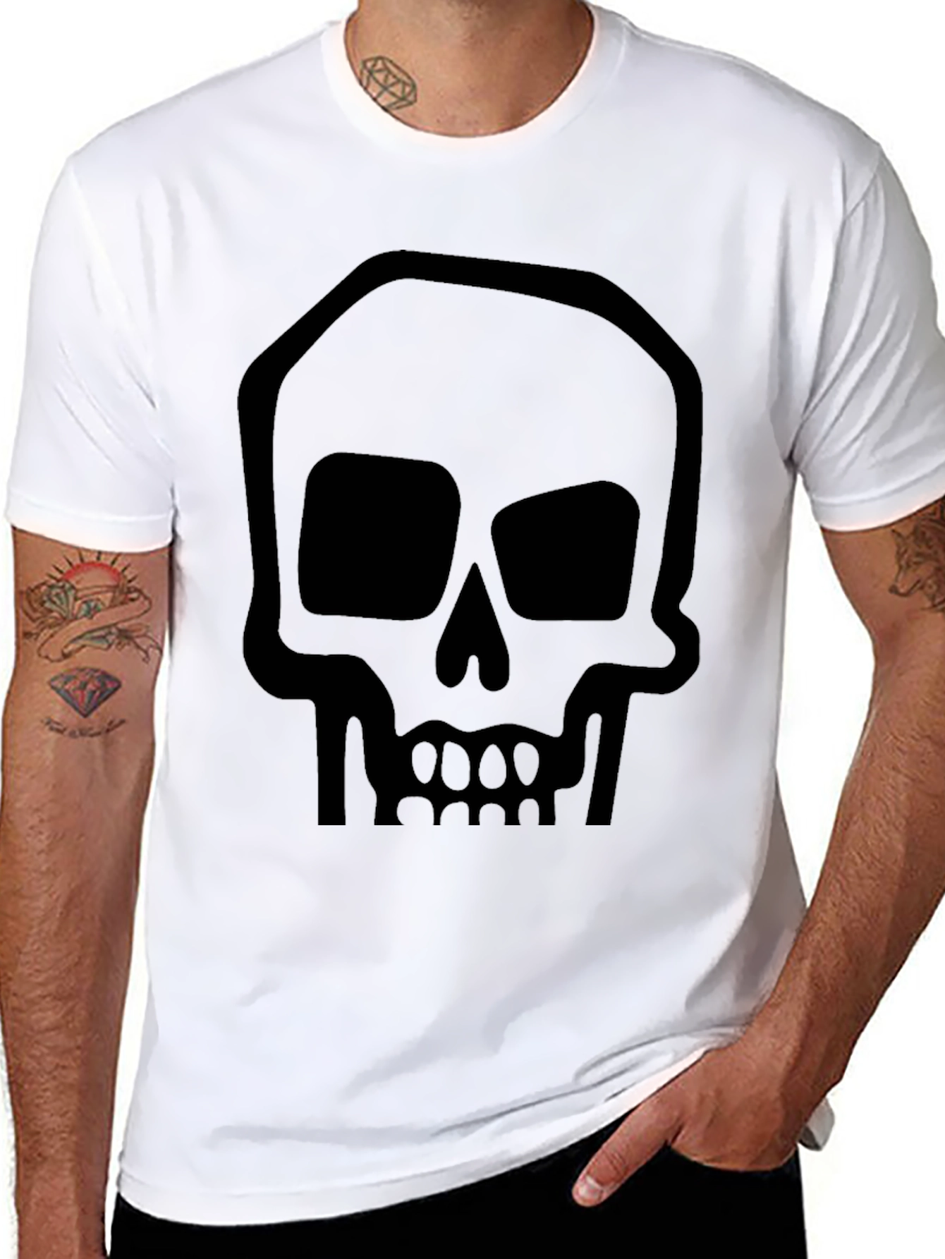 Black Skull Graphic Black T-Shirt view 8