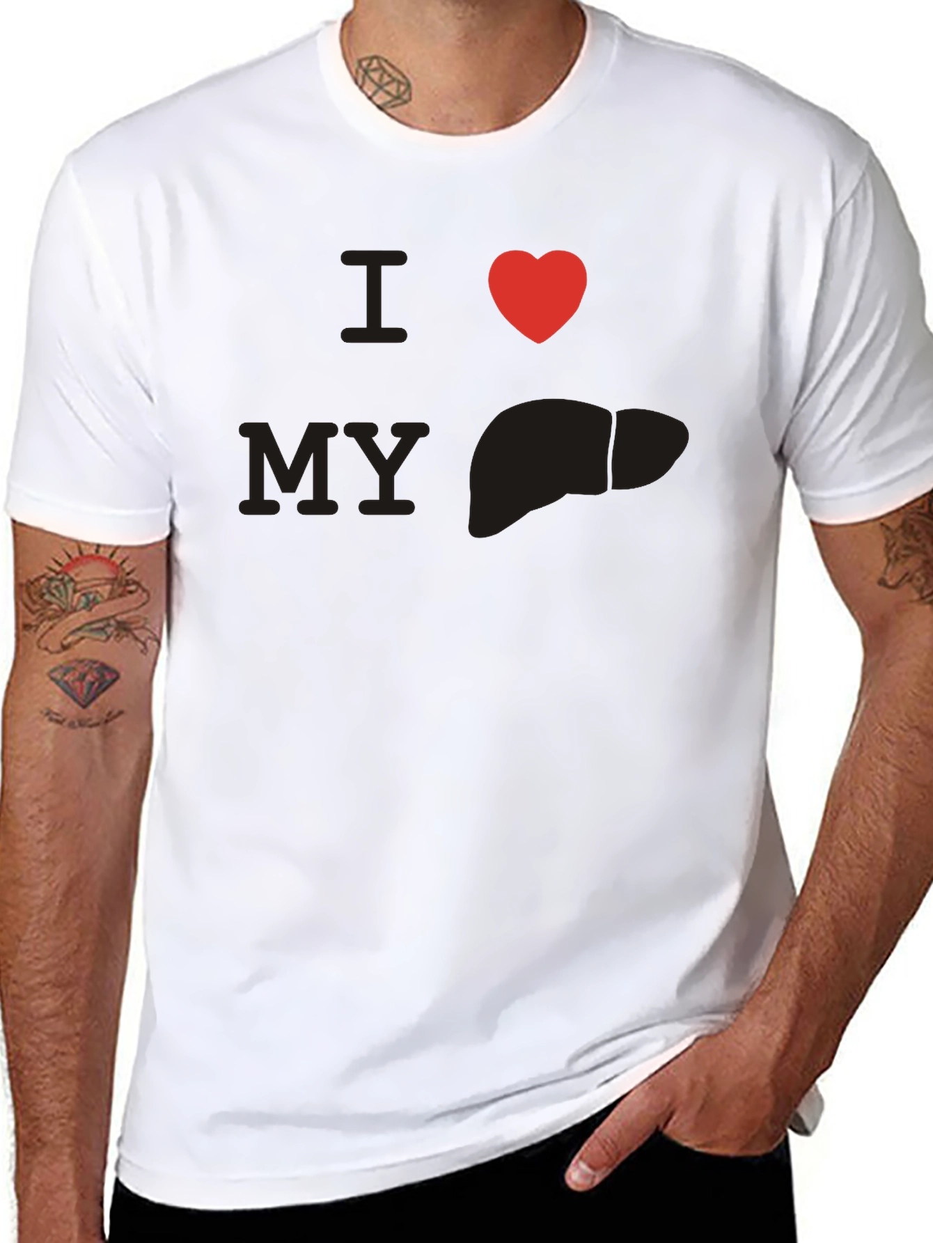 Black I Heart My Liver Tee - Black view 8