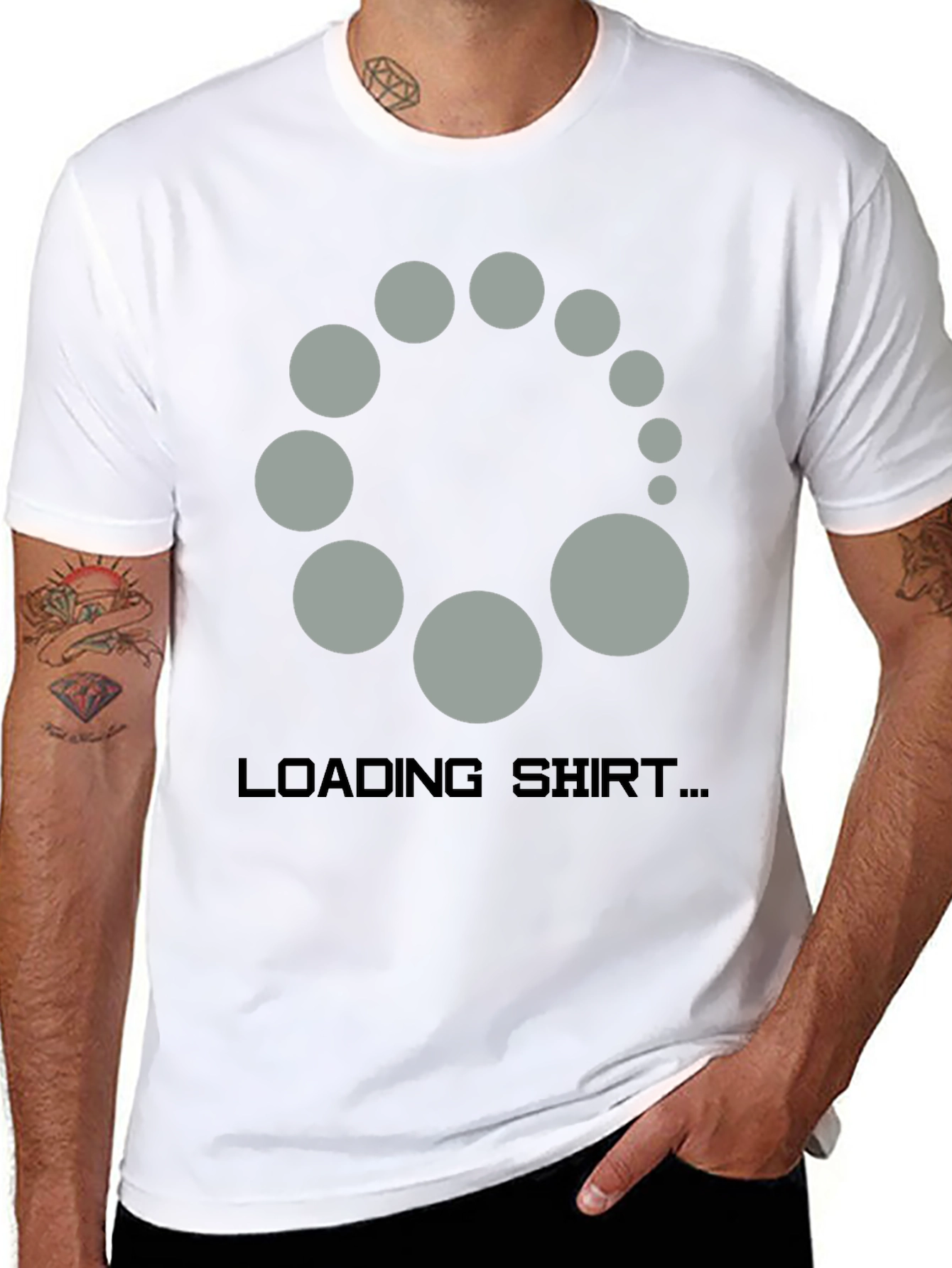 Black Loading Shirt Novelty Graphic Tee view 8
