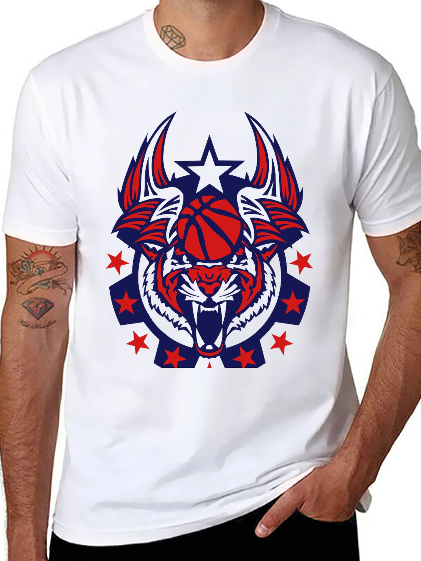 Black Wolf Basketball Graphic Tee - Unique Design view 8