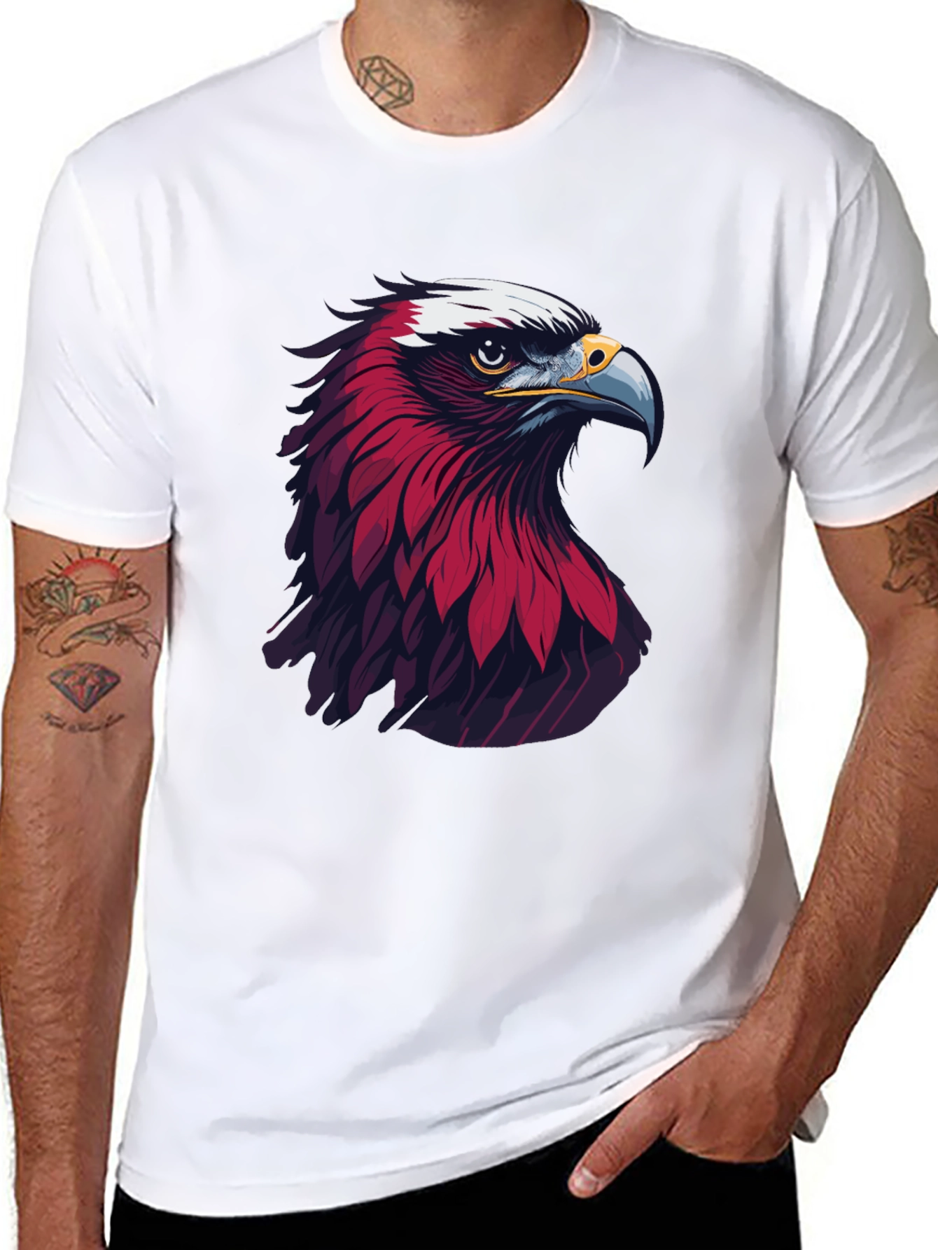 Black Eagle Graphic Print Black T-Shirt view 8