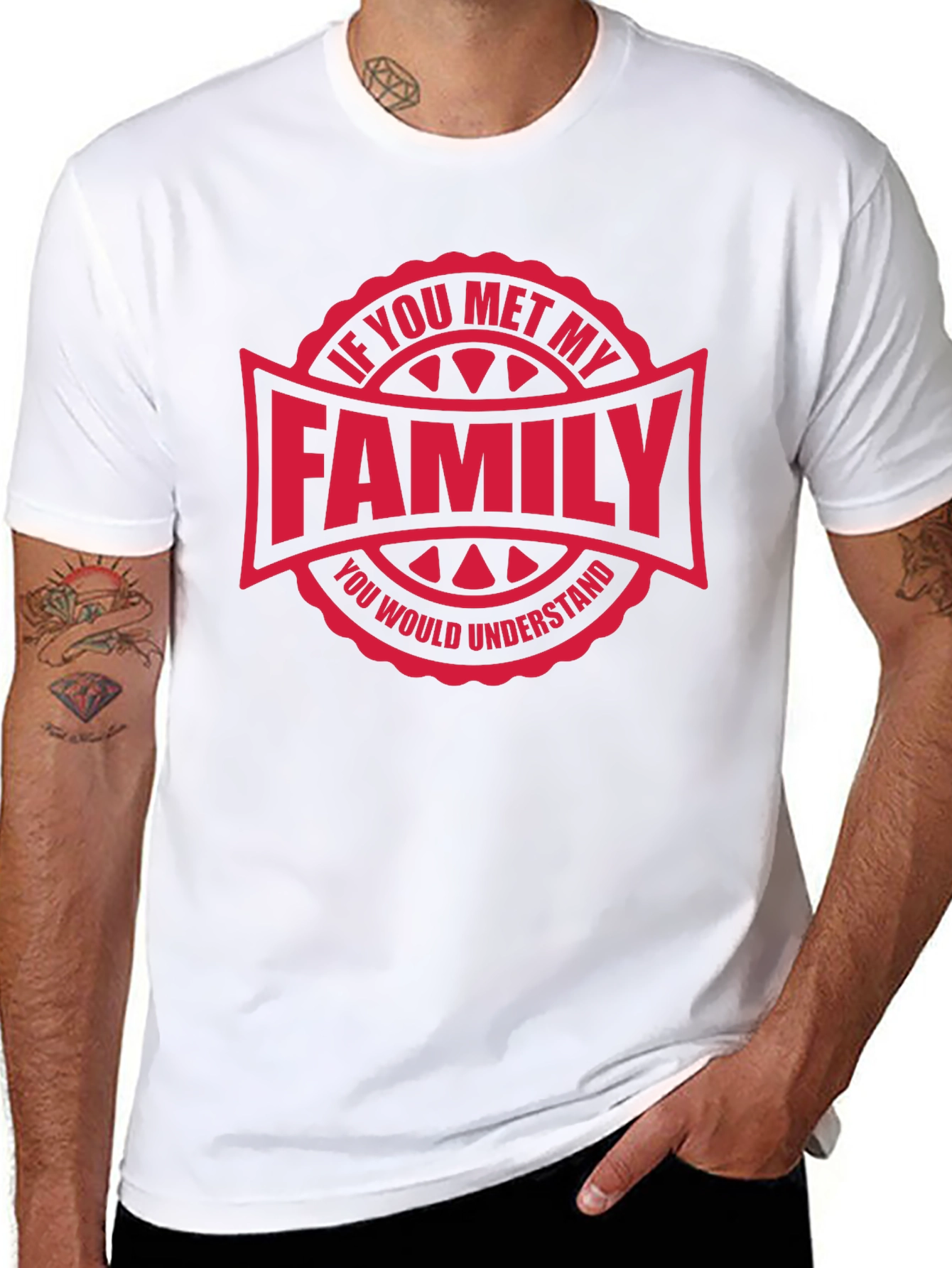 Black Funny Family T-Shirt - "If You Met My Family" view 8