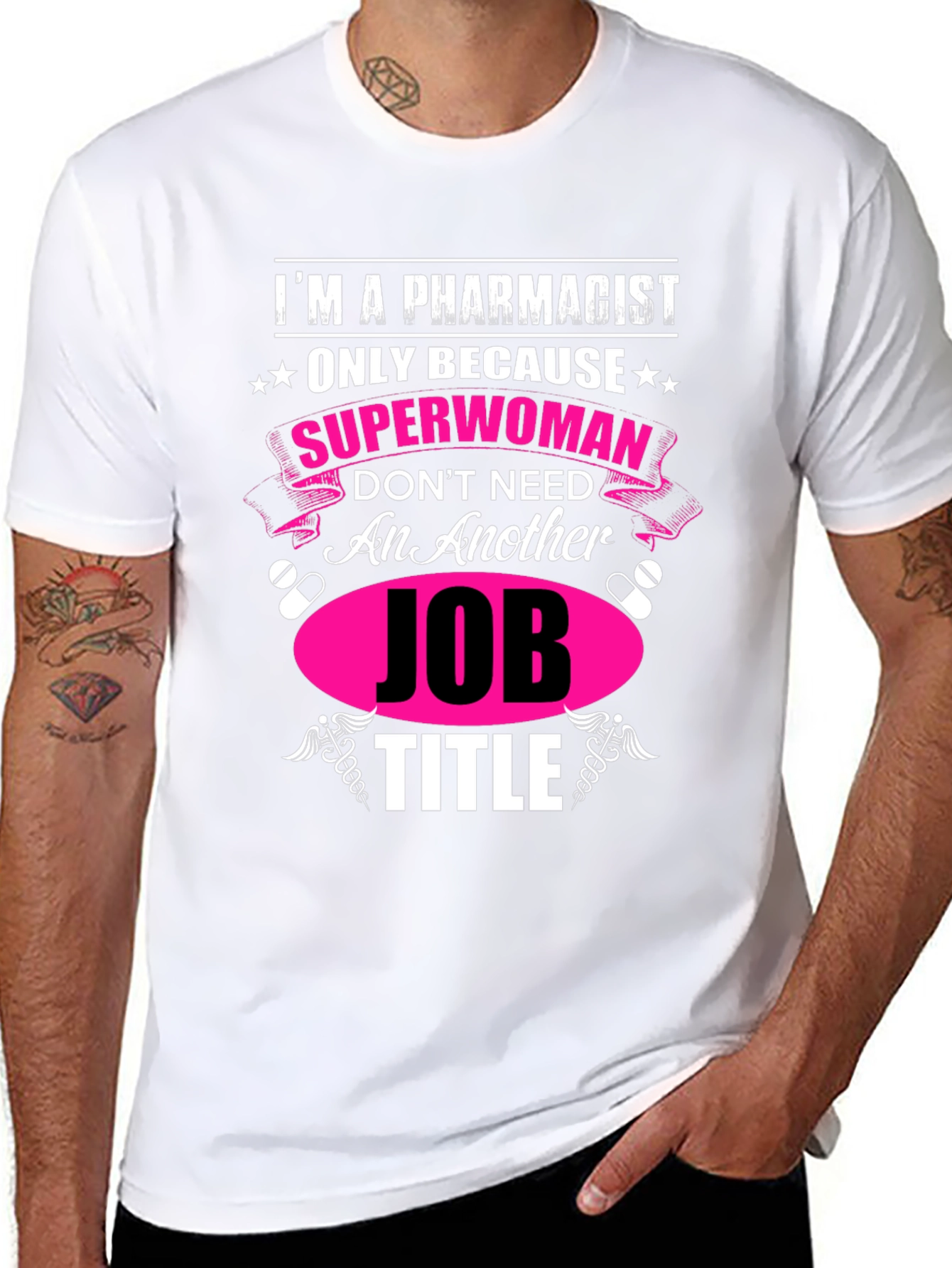 Black Pharmacist Superwoman Novelty Graphic Tee view 8