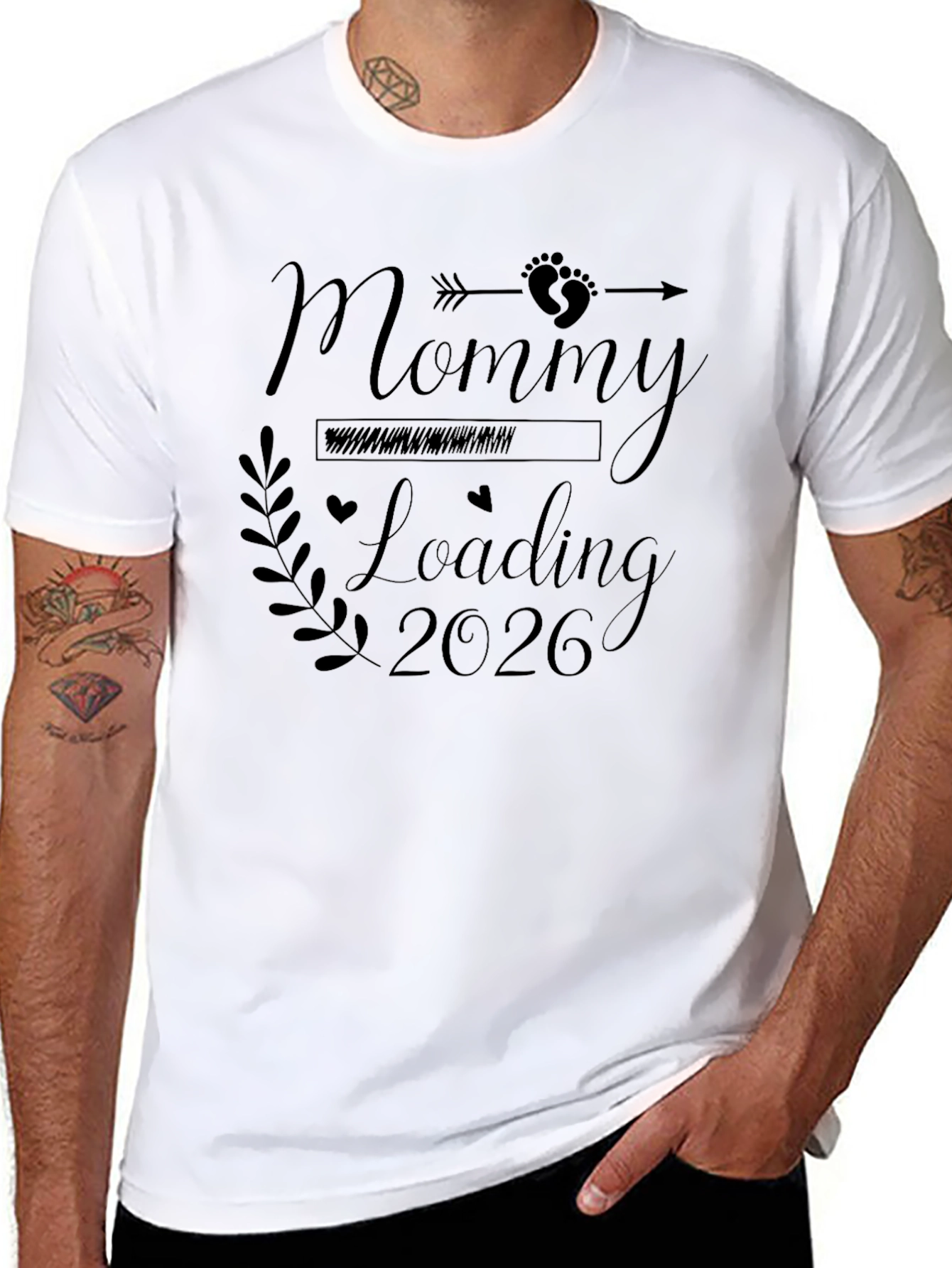 Black Mommy Loading 2026 T-Shirt - Expecting Mom Tee view 8